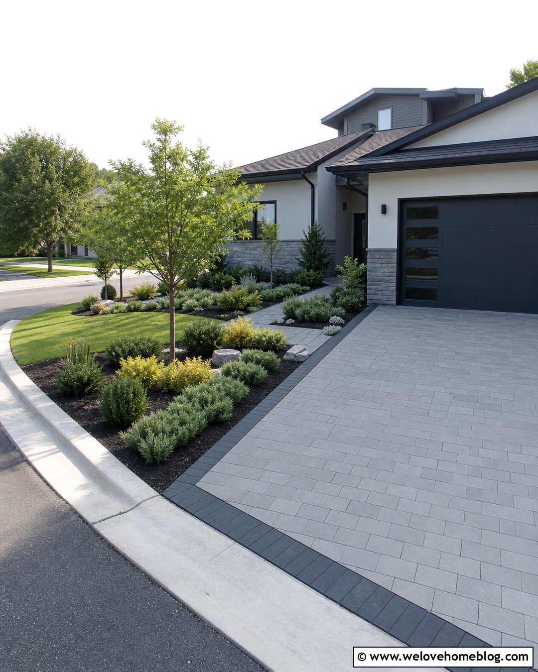 Angled Driveway for a Corner Yard - 20 Small Yard Driveway Ideas