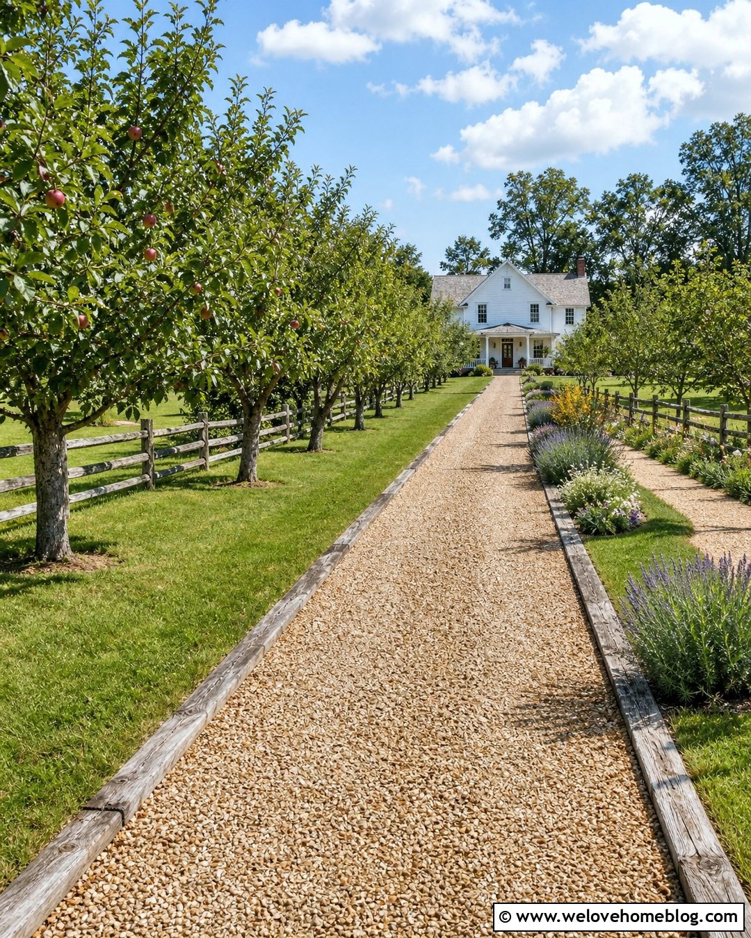 Apple Tree Farmhouse Driveway - 20 treed driveways ideas