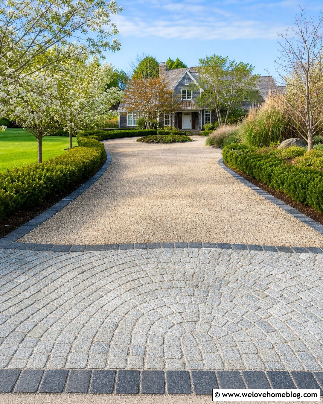 Arched Cobblestone Driveway Apron - 35 cobblestone driveway apron ideas