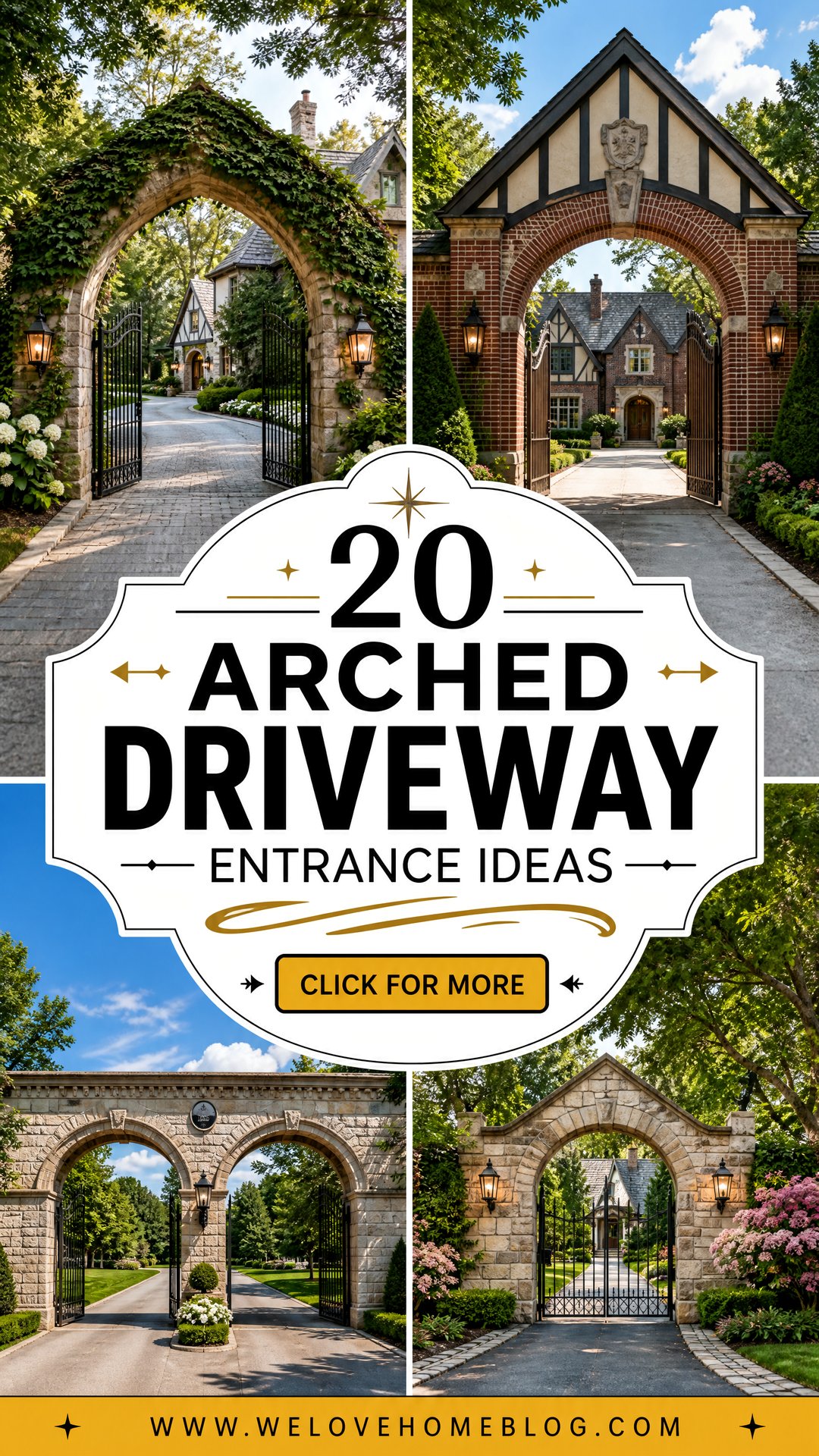 20 Arched Driveway Entrance Ideas for Striking Curb Appeal - 20 Arched Driveway Entrance Ideas for Striking Curb Appeal