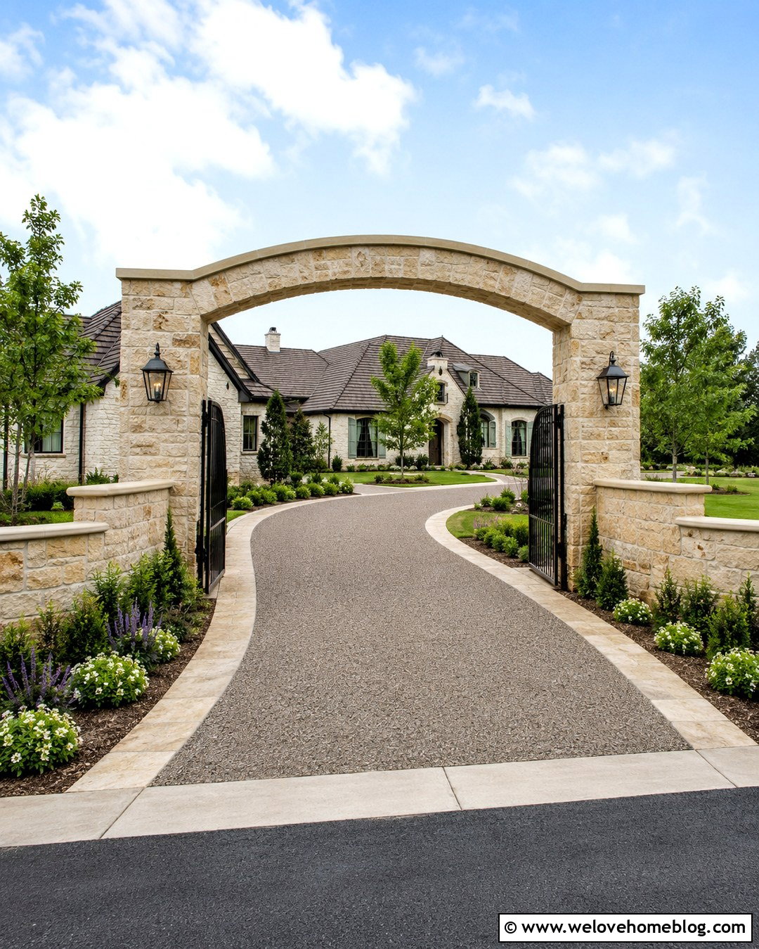 Arched Driveway Entrance With Side Walls - 20 Arched Driveway Entrance Ideas