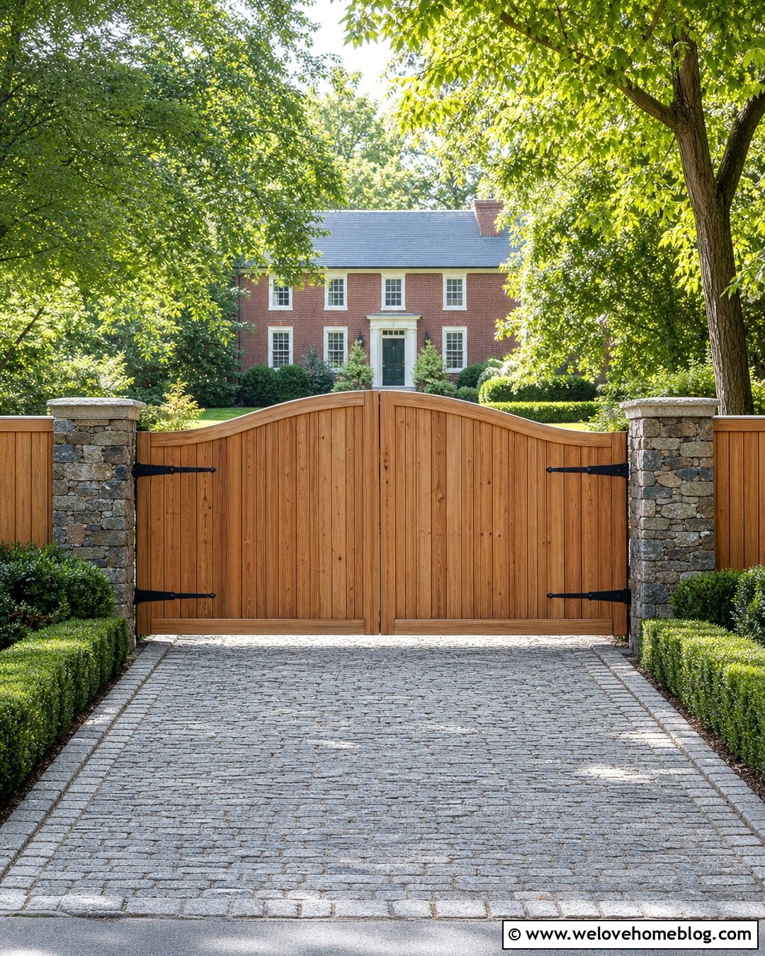 Arched Wood Driveway Gate - 20 Homemade Driveway Gate Ideas