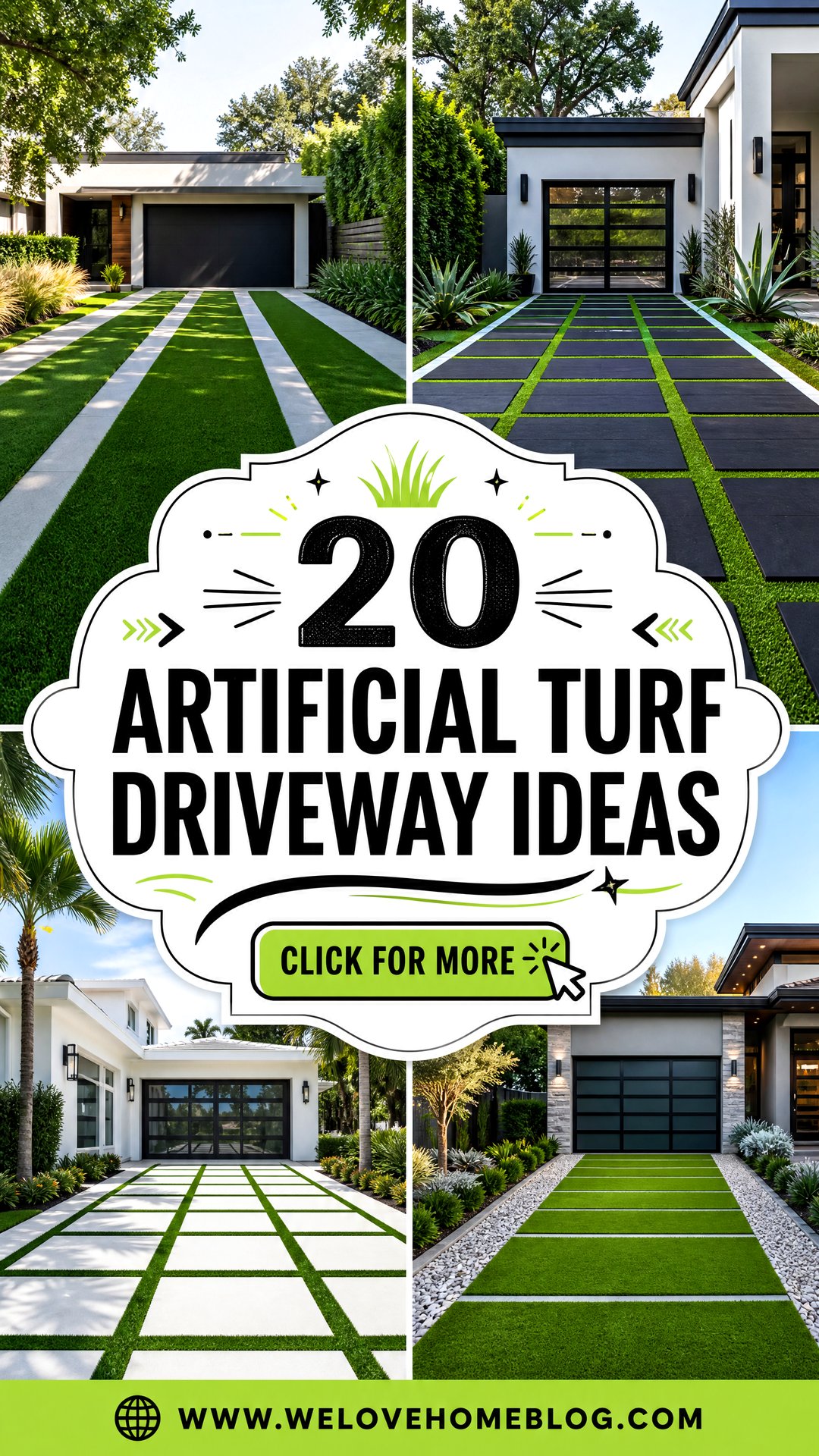 20 Artificial Turf Driveway Ideas for a Lush Easy-Care Look - 20 Artificial Turf Driveway Ideas for a Lush, Easy-Care Look