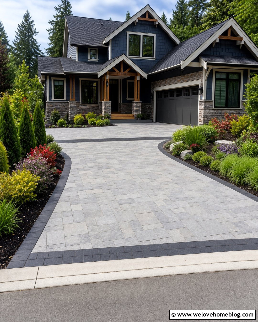 Ashlar Paver Driveway With Mixed Sizes - 35 driveway pavers design ideas