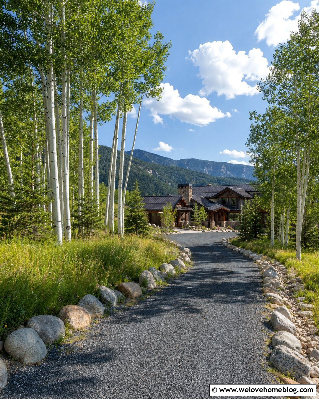 Aspen Tree Lined Mountain Driveway - 25 trees lining driveway ideas