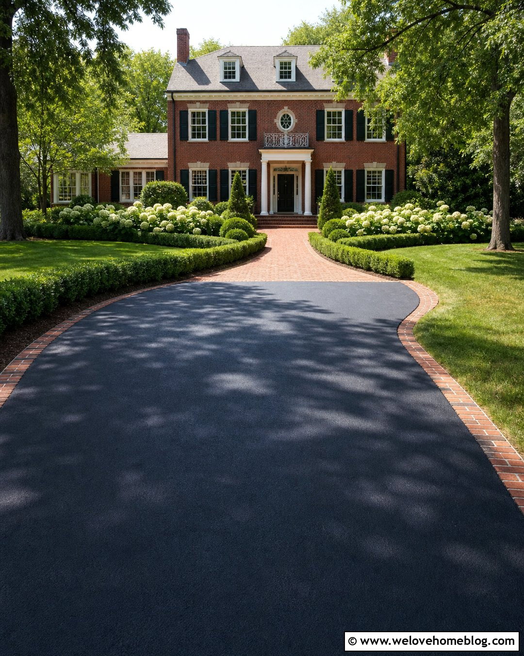 Asphalt Driveway And Brick Walkway - 20 Driveways And Walkways Ideas