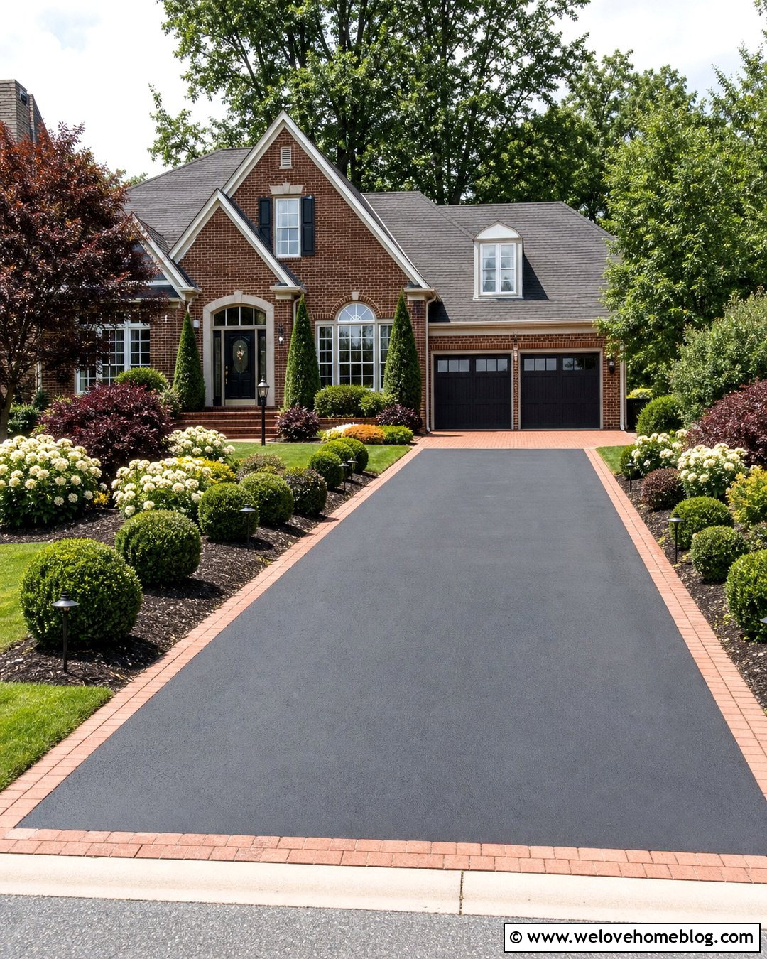 Asphalt Driveway Landscaping With Brick Edging - 20 front house driveway landscaping ideas