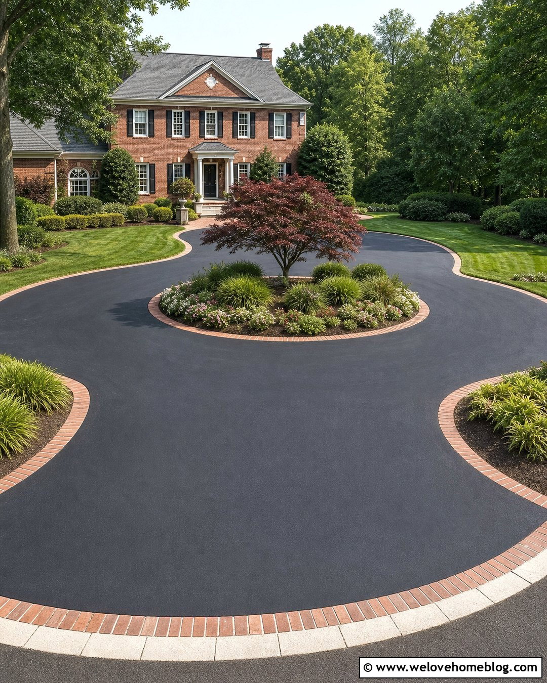 Asphalt Driveway Replacement With Recycled Brick Borders - 20 Asphalt Repair Driveways Ideas
