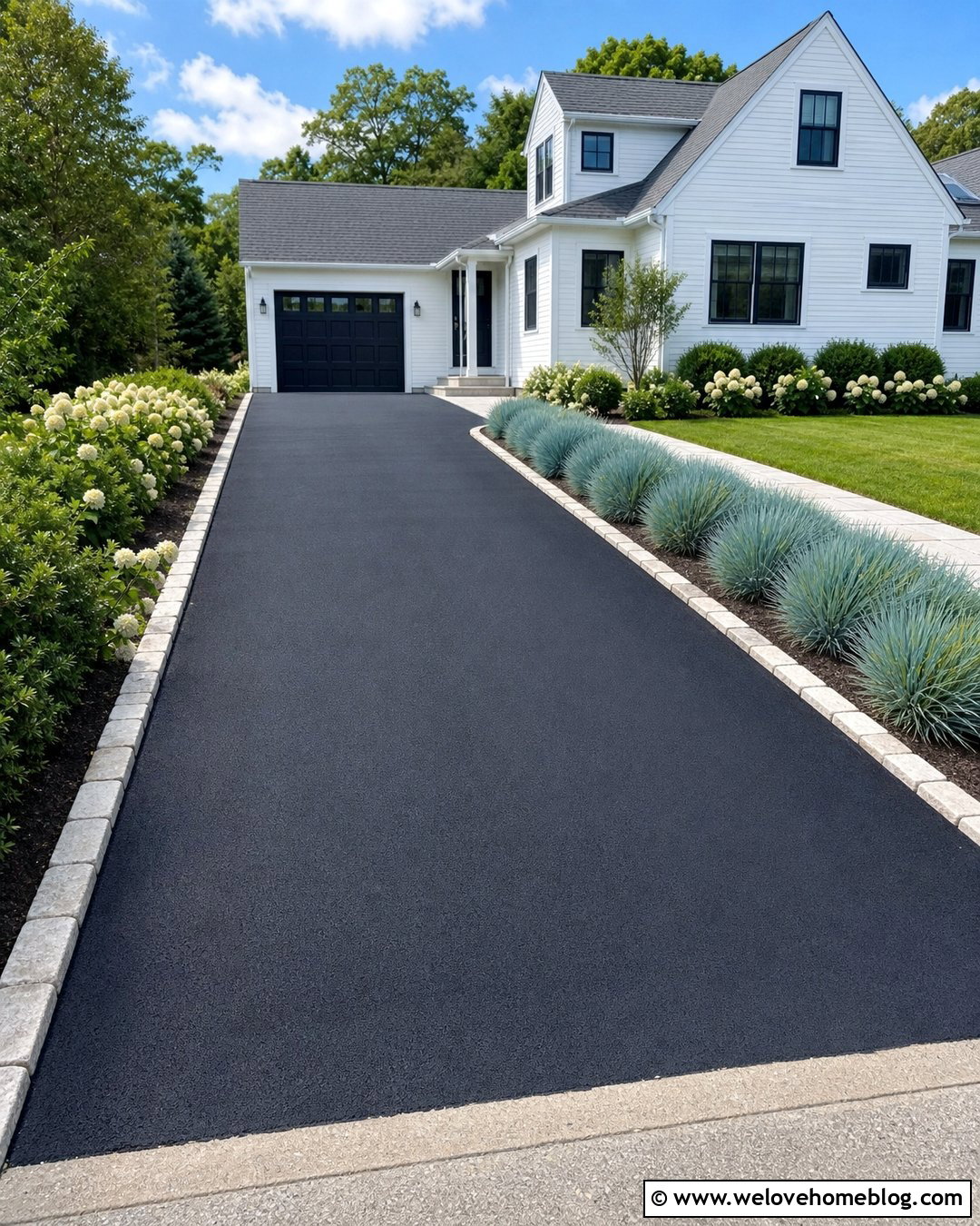 Asphalt Driveway Sealcoating With White Stone Edging - 20 Asphalt Repair Driveways Ideas