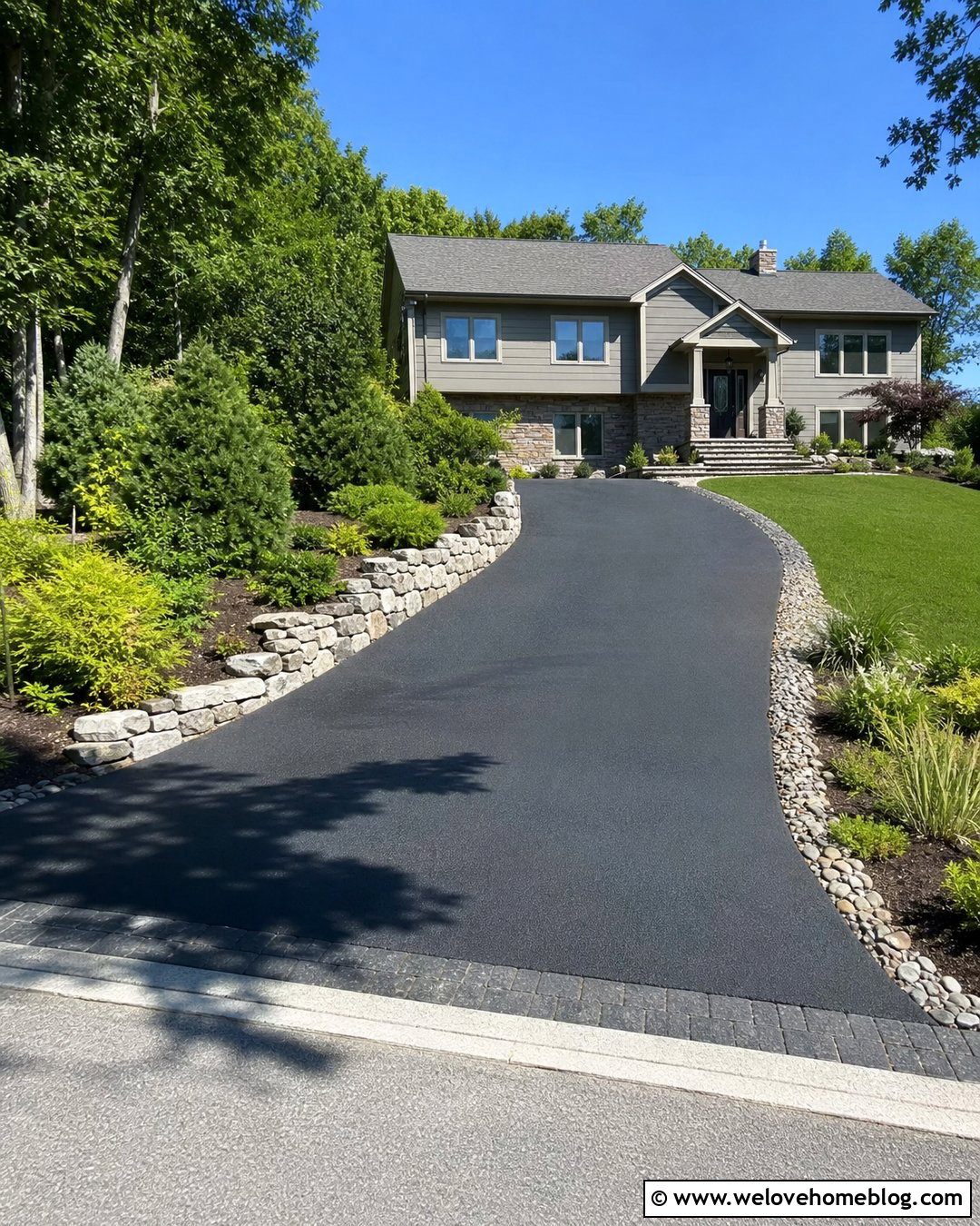 Asphalt Driveway Sunken Area Repair With Retaining Walls - 20 Asphalt Repair Driveways Ideas