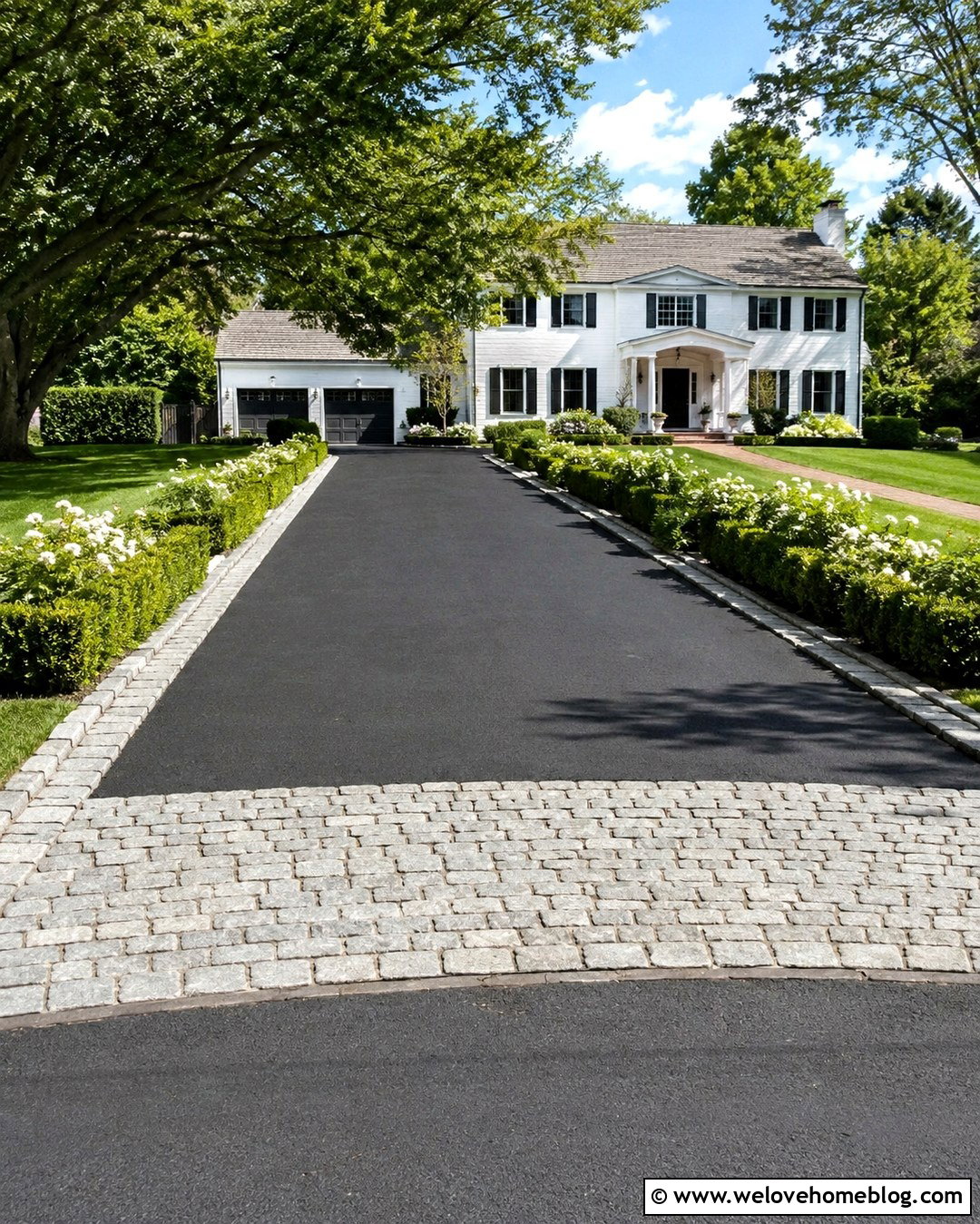 Asphalt Driveway With Belgian Block Border - 20 Decorative Asphalt Driveway Designs Ideas