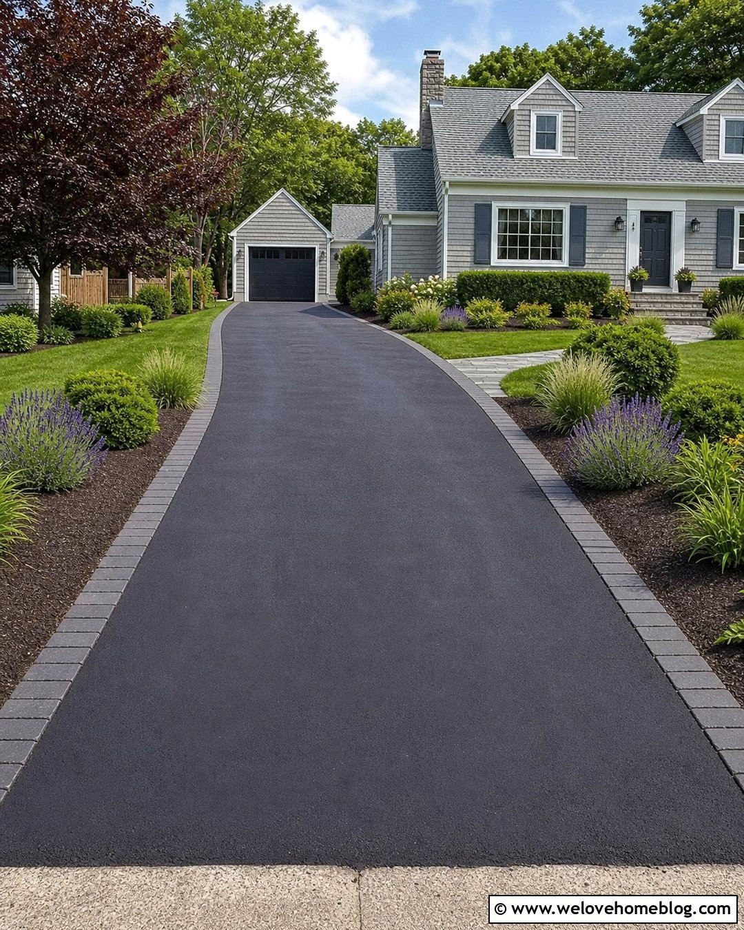 Asphalt Driveway With Belgian Block Edging - 25 Driveway Curb Appeal Ideas
