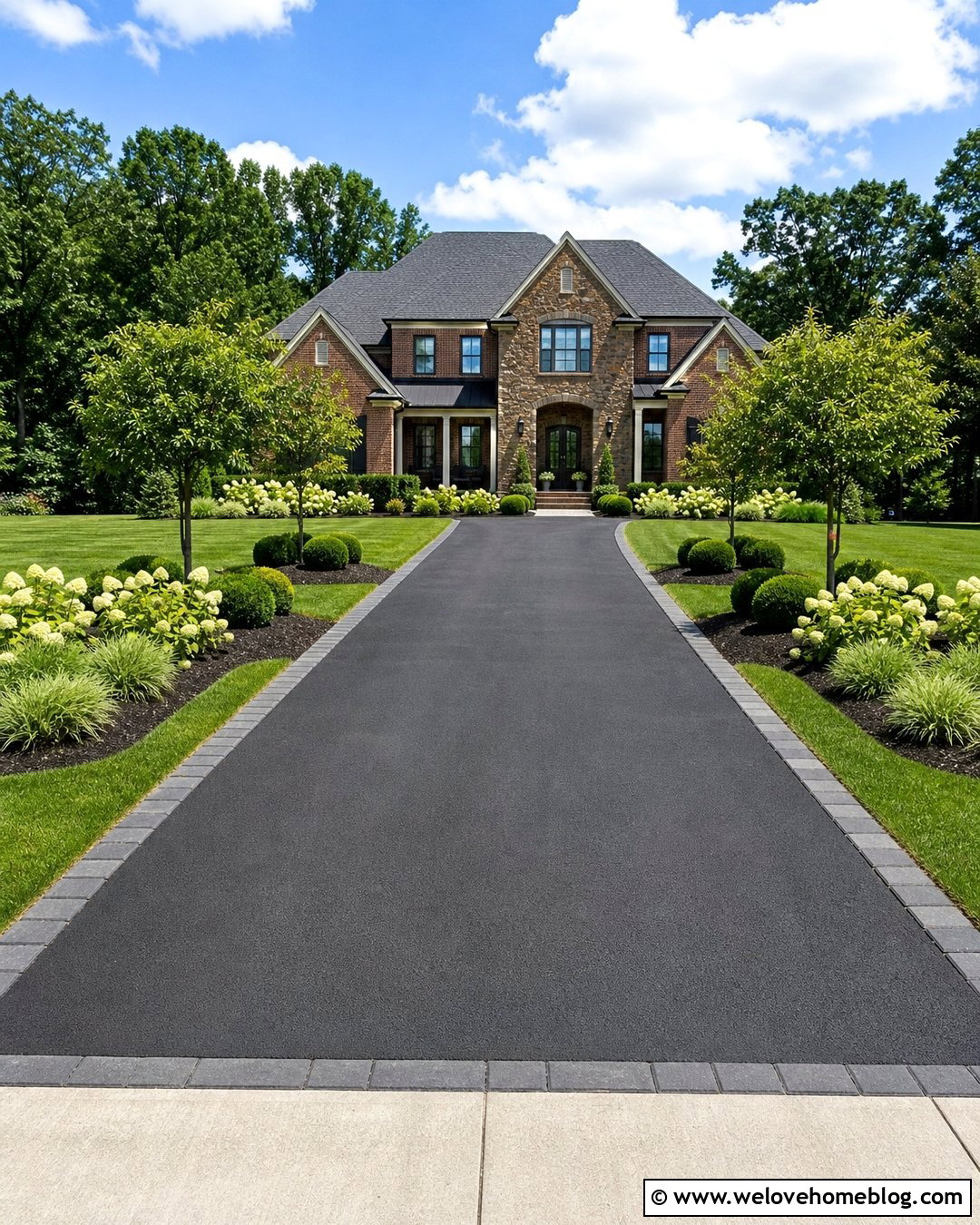 Asphalt Driveway With Belgian Block Landscape Edge - 20 landscape driveway edge ideas
