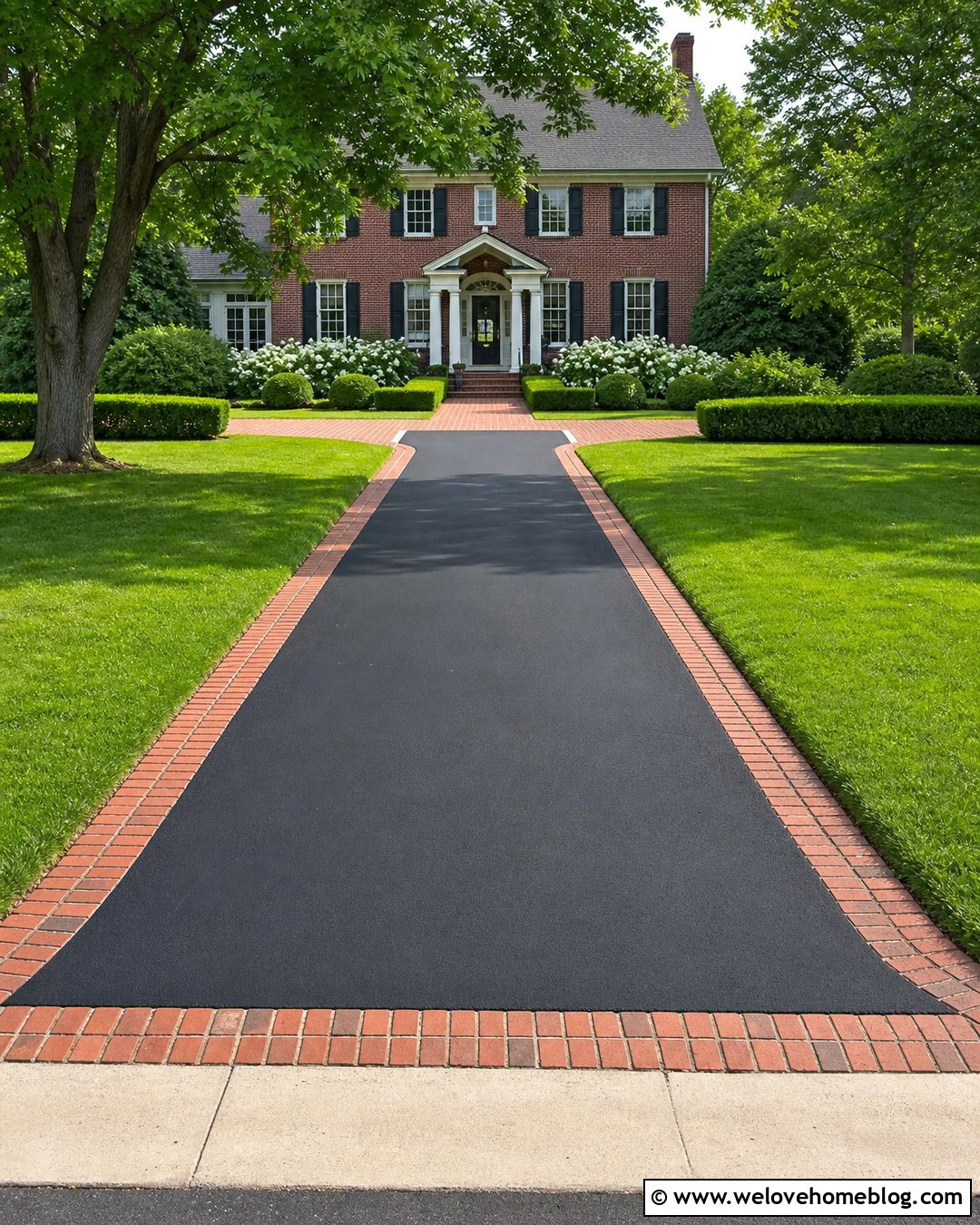 Asphalt Driveway With Brick Border - 40 driveway edges and borders ideas