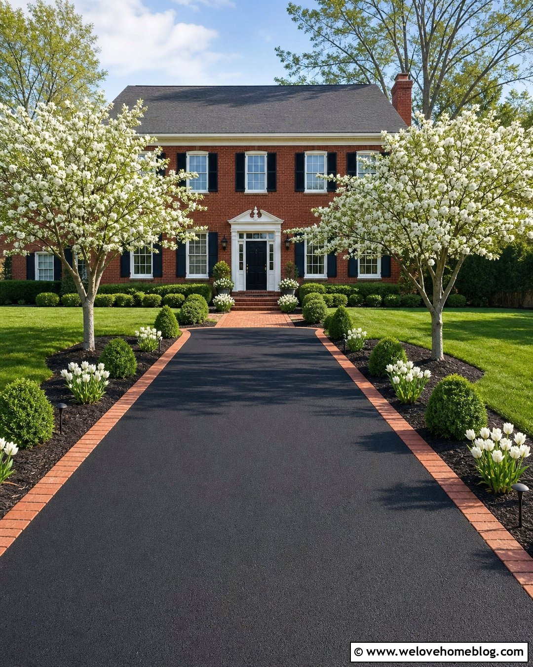 Asphalt Driveway With Brick Edging - 20 driveway landscaping curb appeal ideas