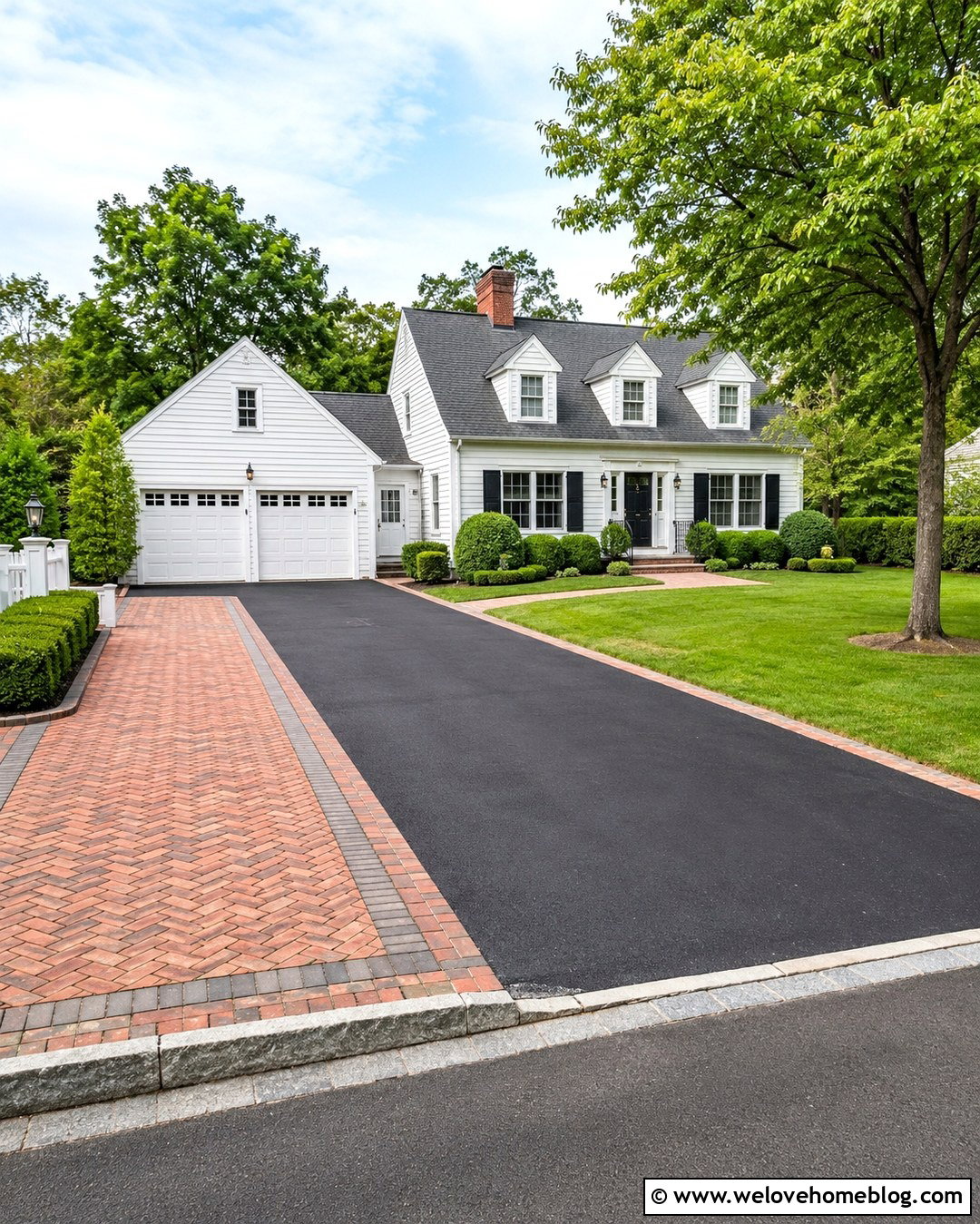 Asphalt Driveway With Brick Patio - 20 patio driveway combo ideas