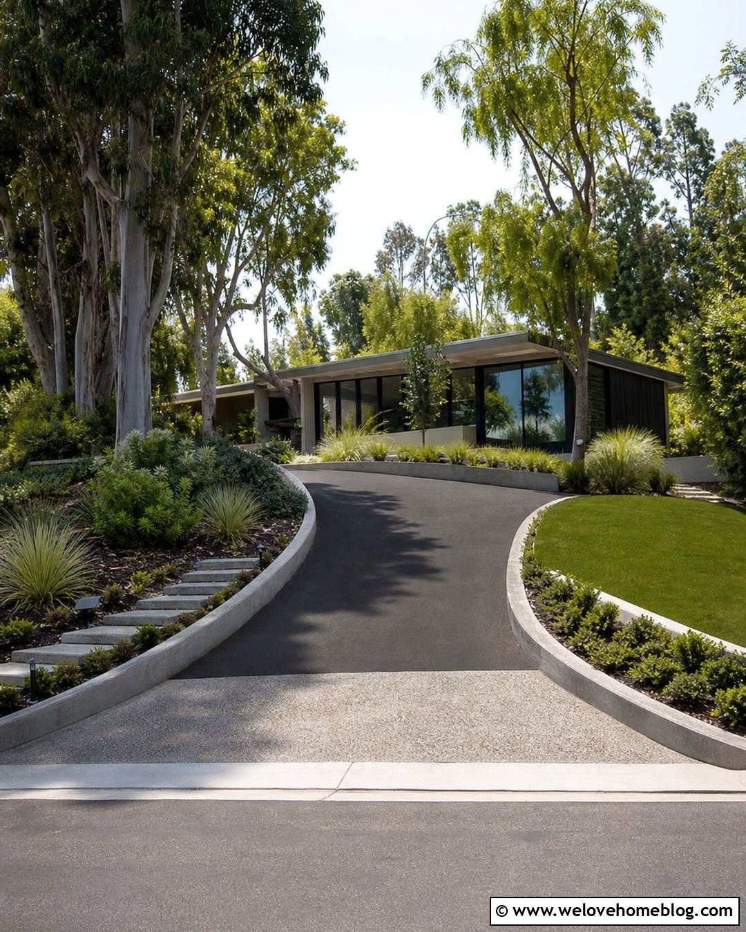 Asphalt Driveway With Concrete Curb - 40 Asphalt Driveway Ideas