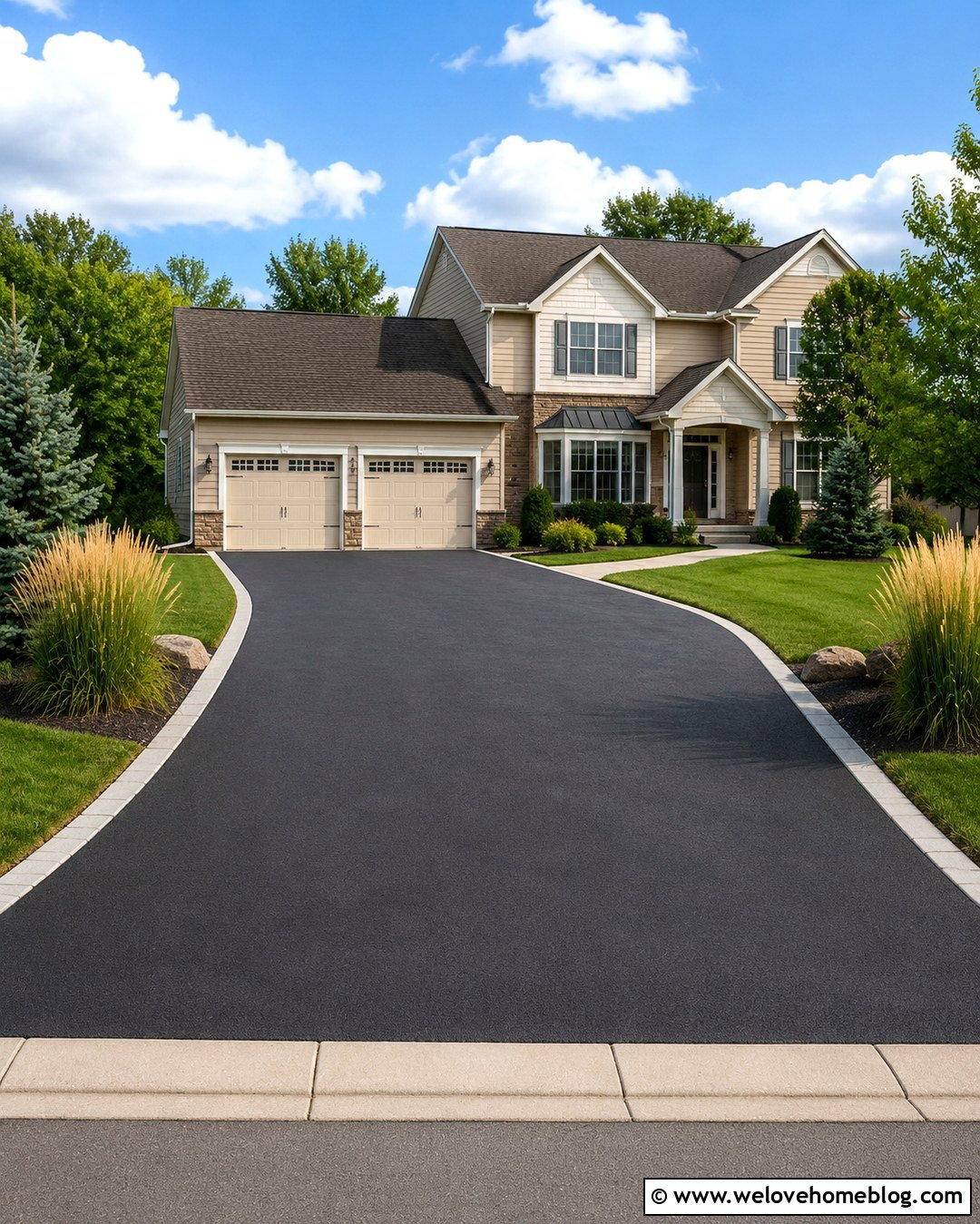 Asphalt Driveway With Concrete Edging - 20 driveway construction ideas