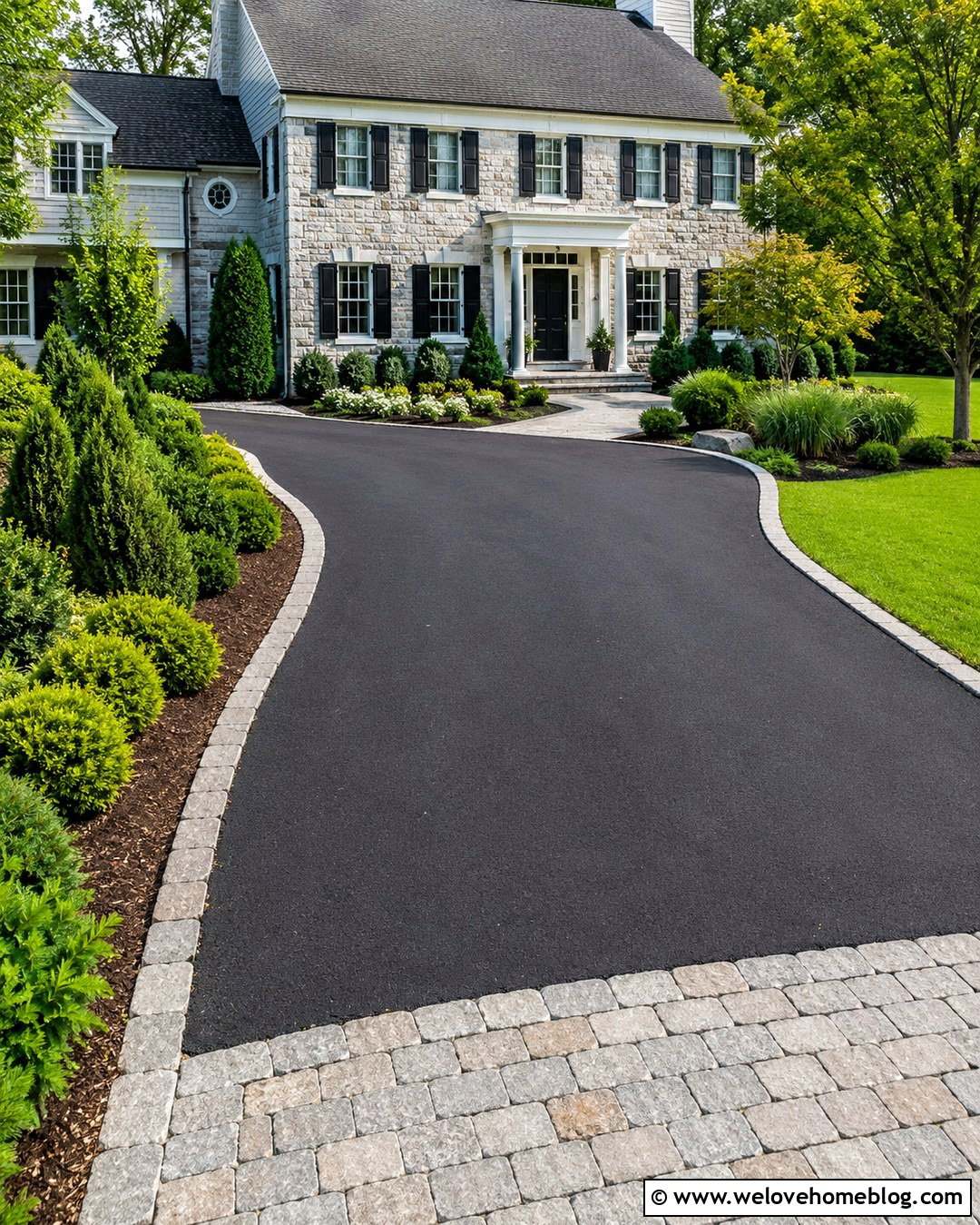 Asphalt Driveway With Granite Set Kerbing