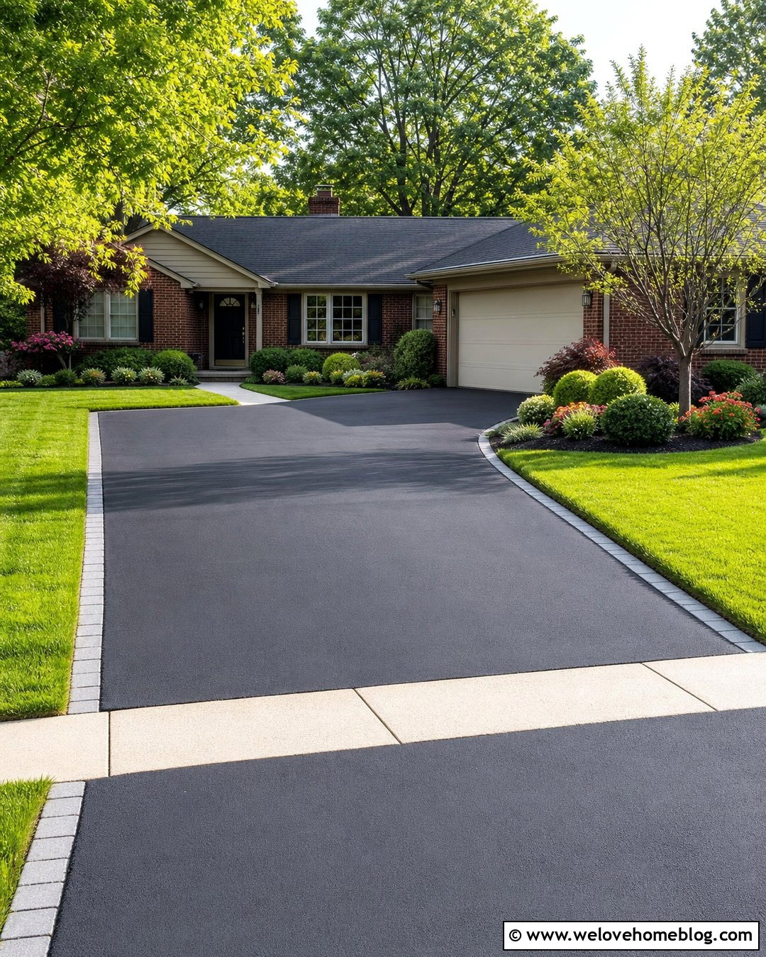 Asphalt Driveway With Grass Edging - 40 Asphalt Driveway Ideas