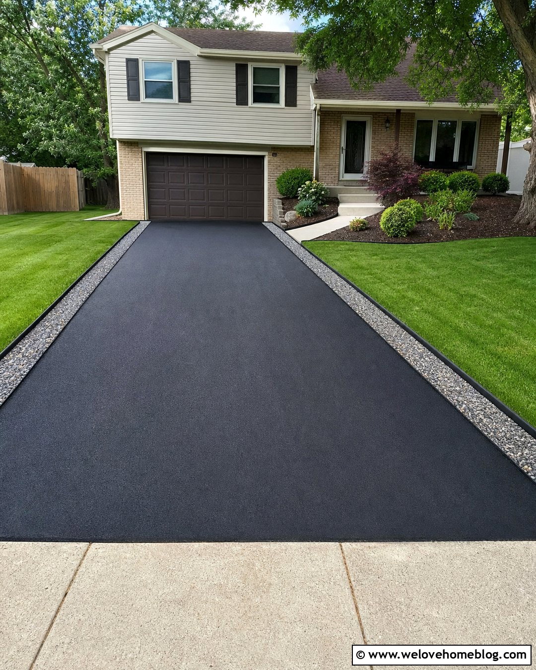 Asphalt Driveway With Gravel Shoulders - 40 driveway on a budget ideas