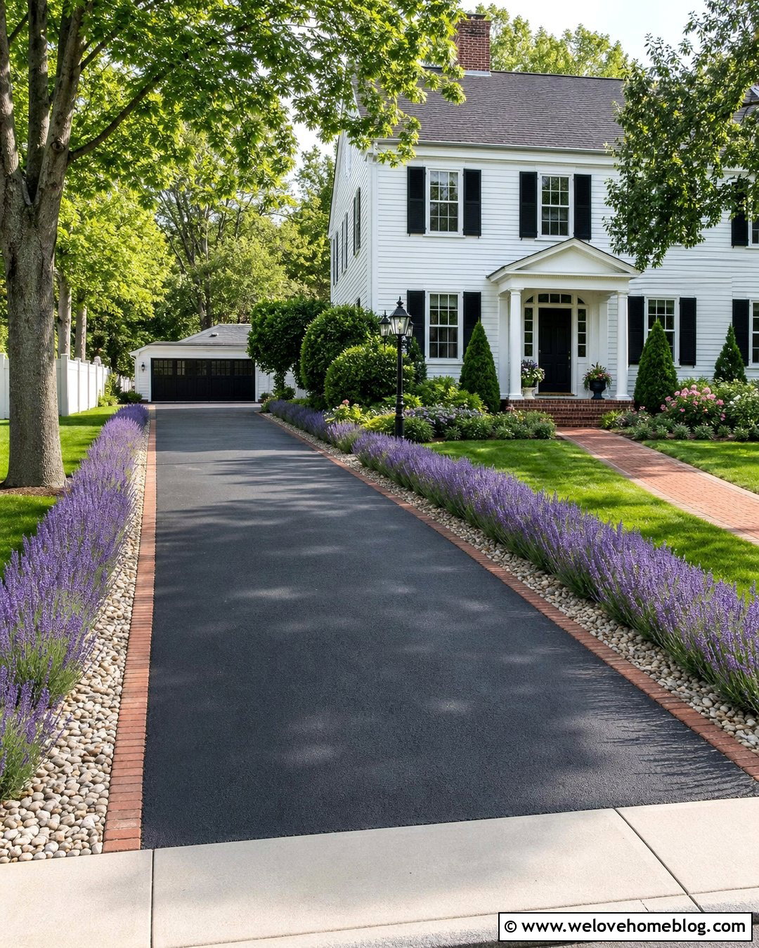 Asphalt Driveway With Lavender Border - 20 lavendar border driveway ideas