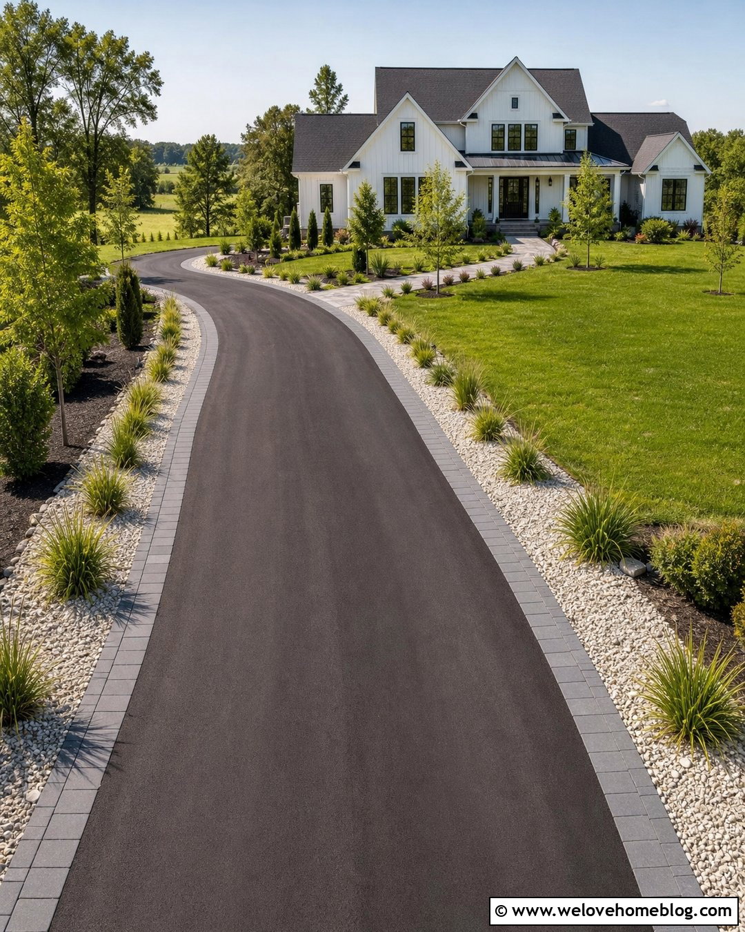 Asphalt Driveway With Paver And Gravel Border - 20 asphalt driveway border ideas