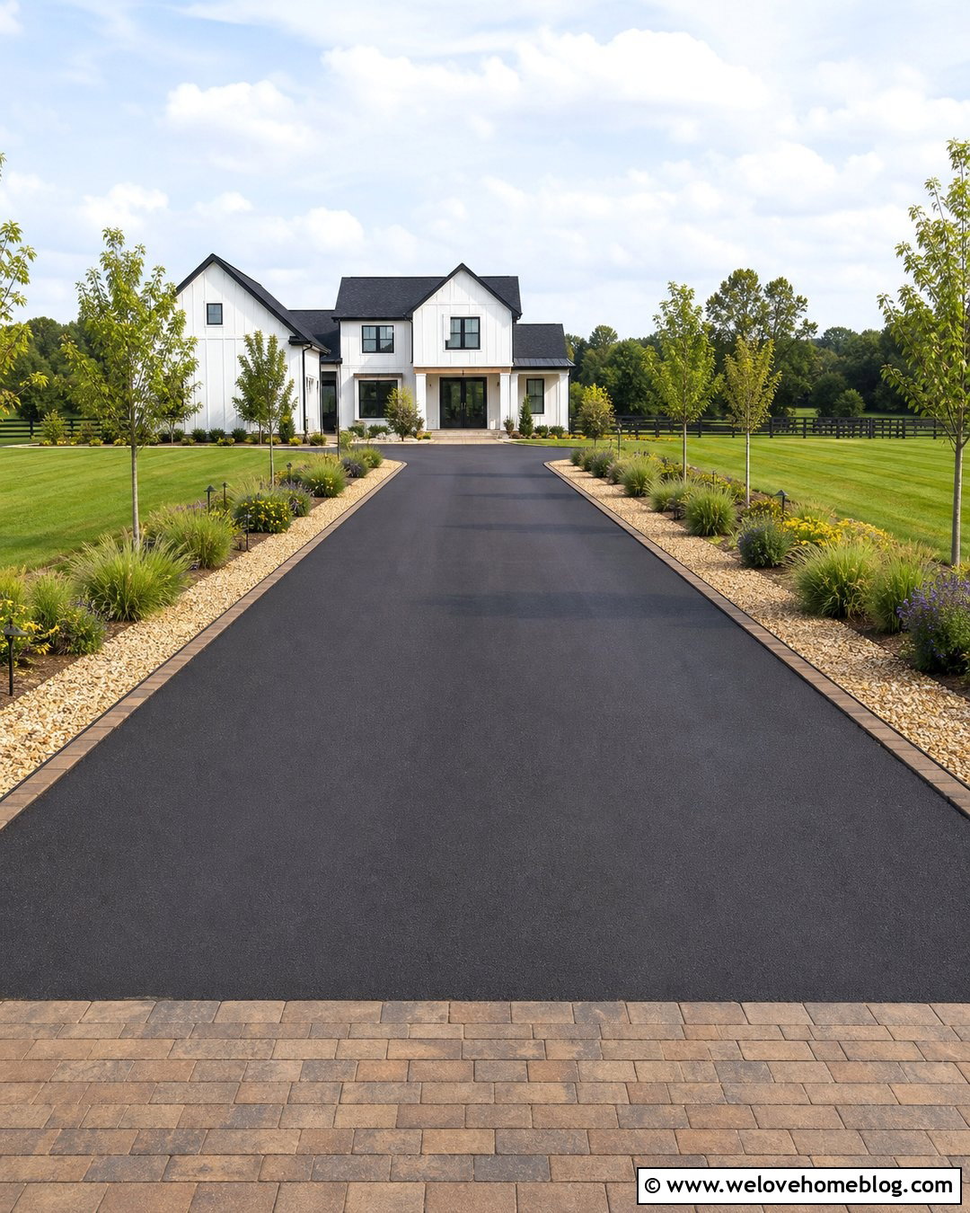 Asphalt Driveway With Pea Gravel Border - 20 asphalt driveway border ideas