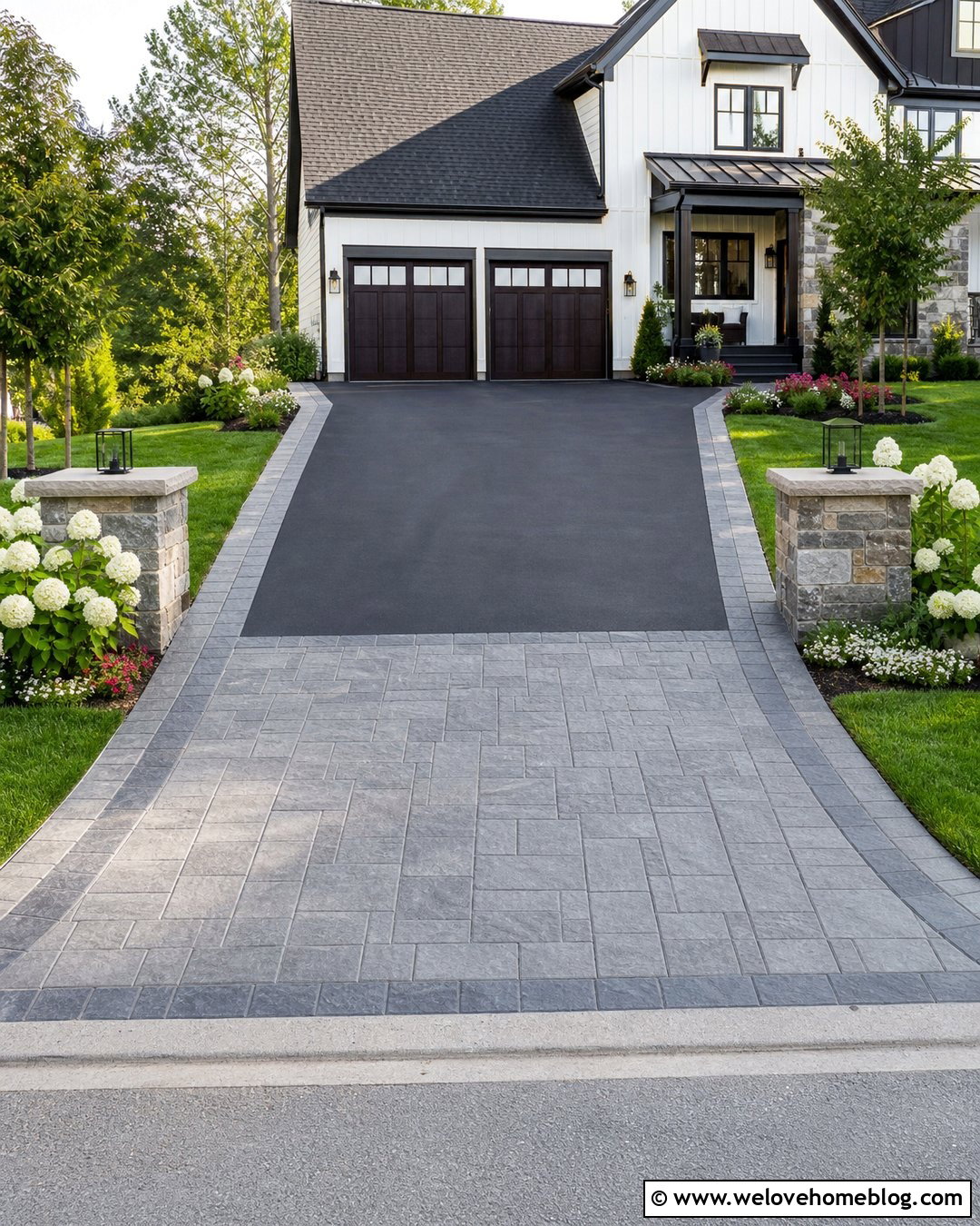 Asphalt Driveway With Stamped Concrete Apron - 20 stamped concrete driveway apron ideas