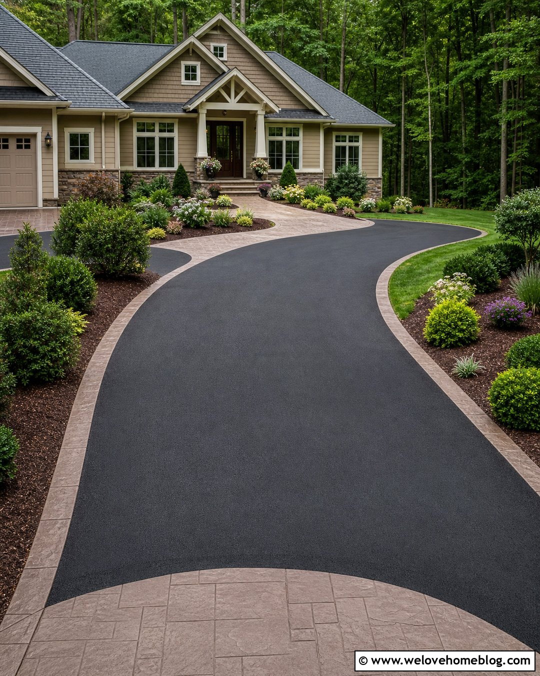 Asphalt Driveway With Stamped Concrete Border - 20 asphalt driveway border ideas