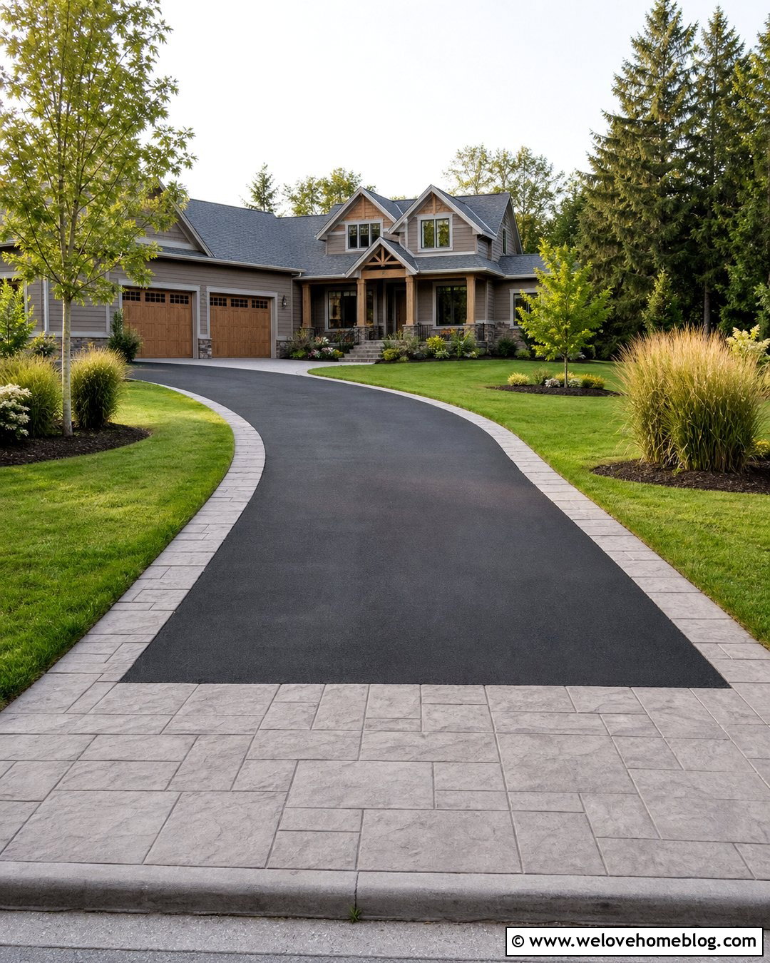 Asphalt Driveway With Stamped Concrete Edging - 20 Asphalt Edging Driveways Ideas