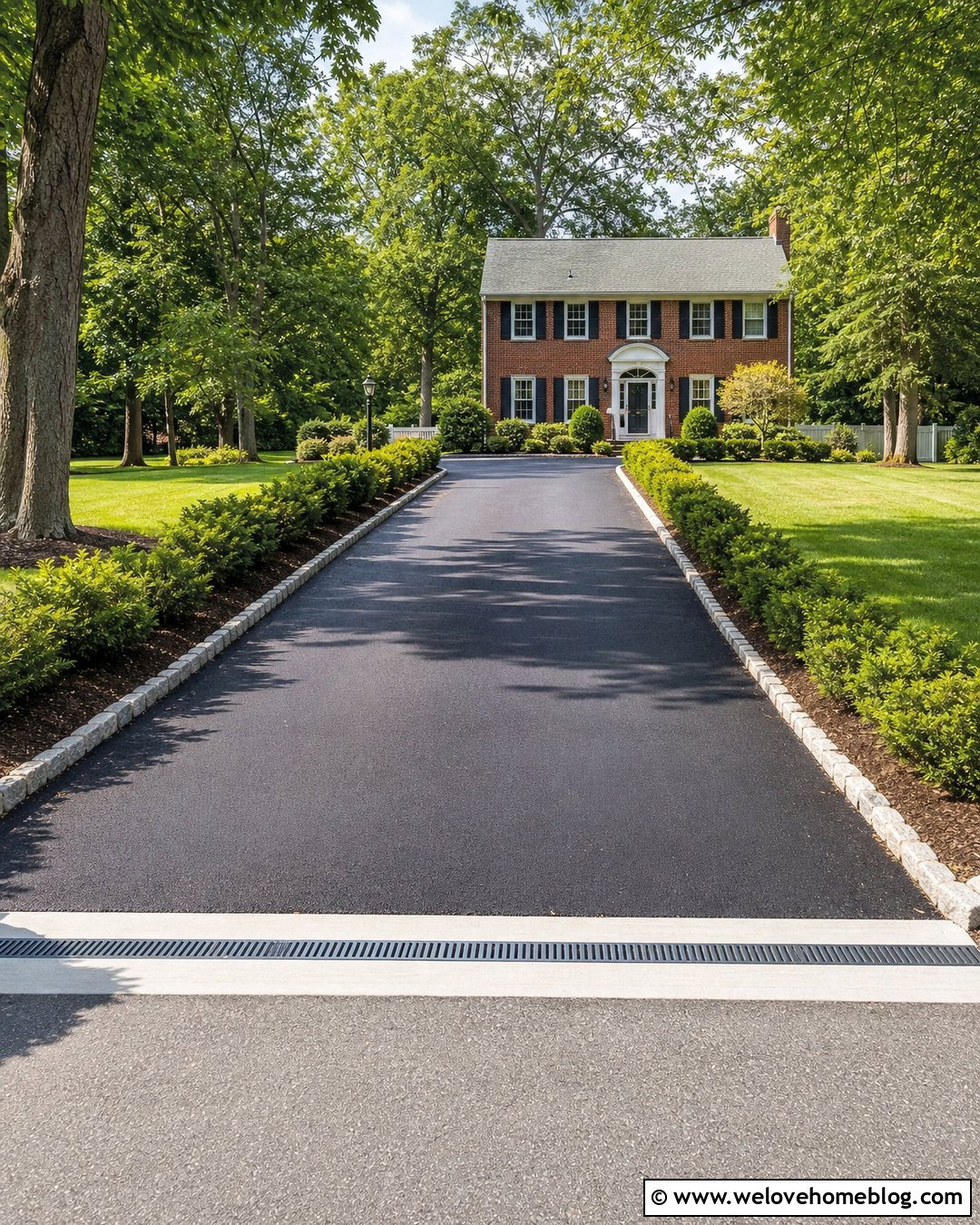 Asphalt Driveway With Street Side Trench Drain - 20 Driveway Drainage Ideas