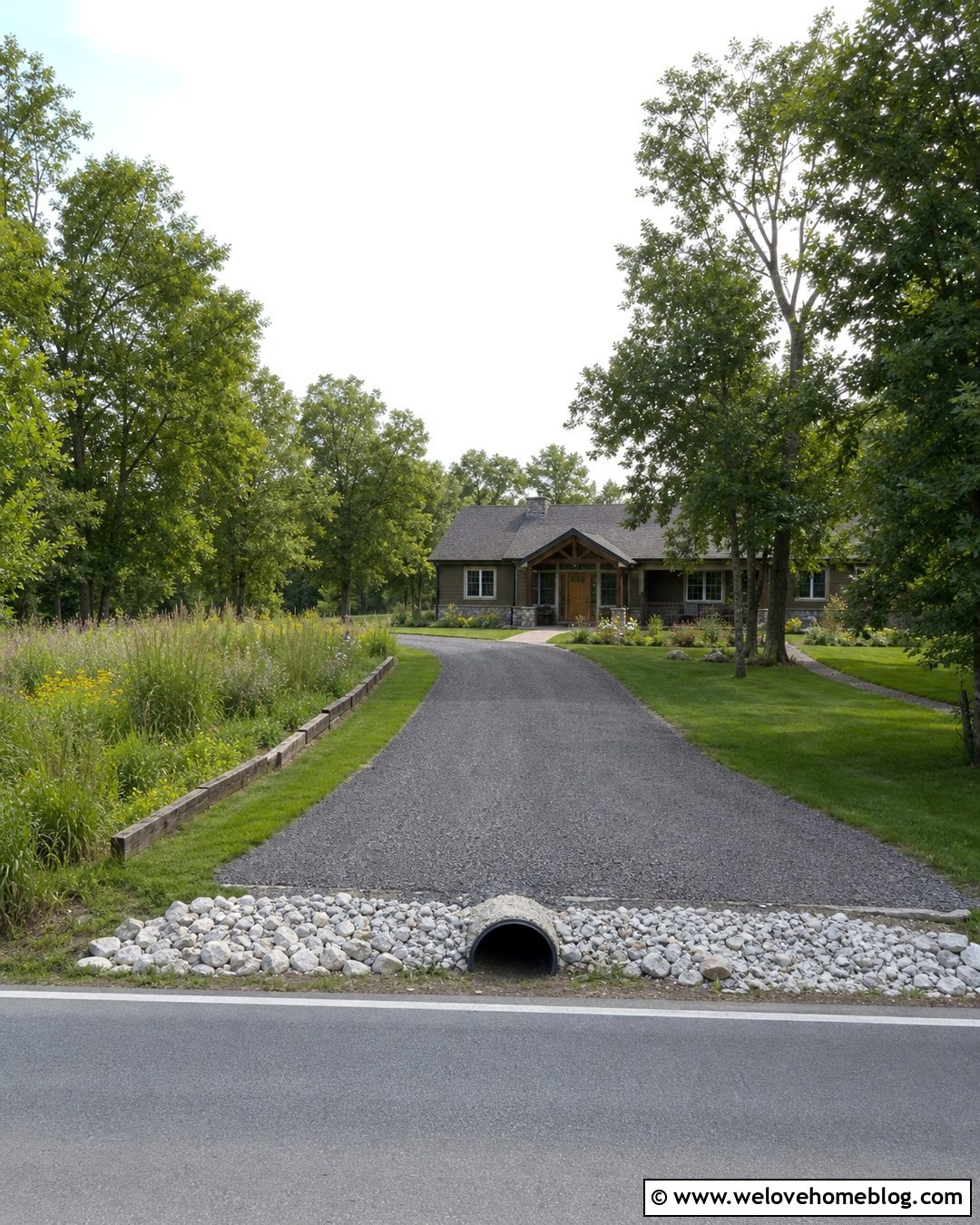 Asphalt Millings Driveway Over Ditch