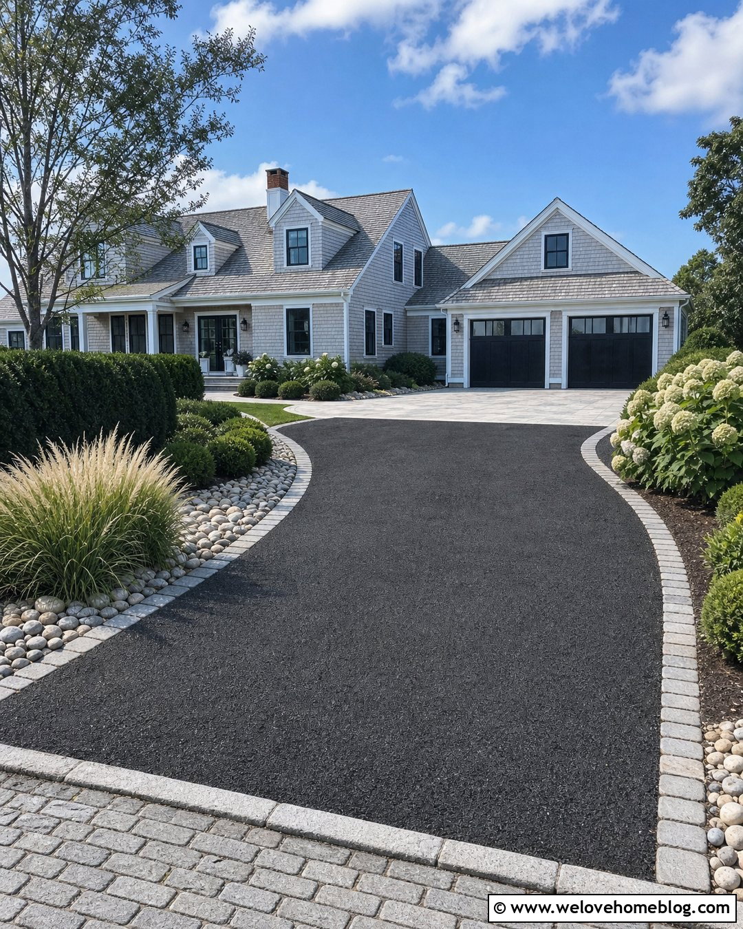 Asphalt Millings Driveway With Coastal Stone Borders - 25 Asphalt Millings Driveway Ideas
