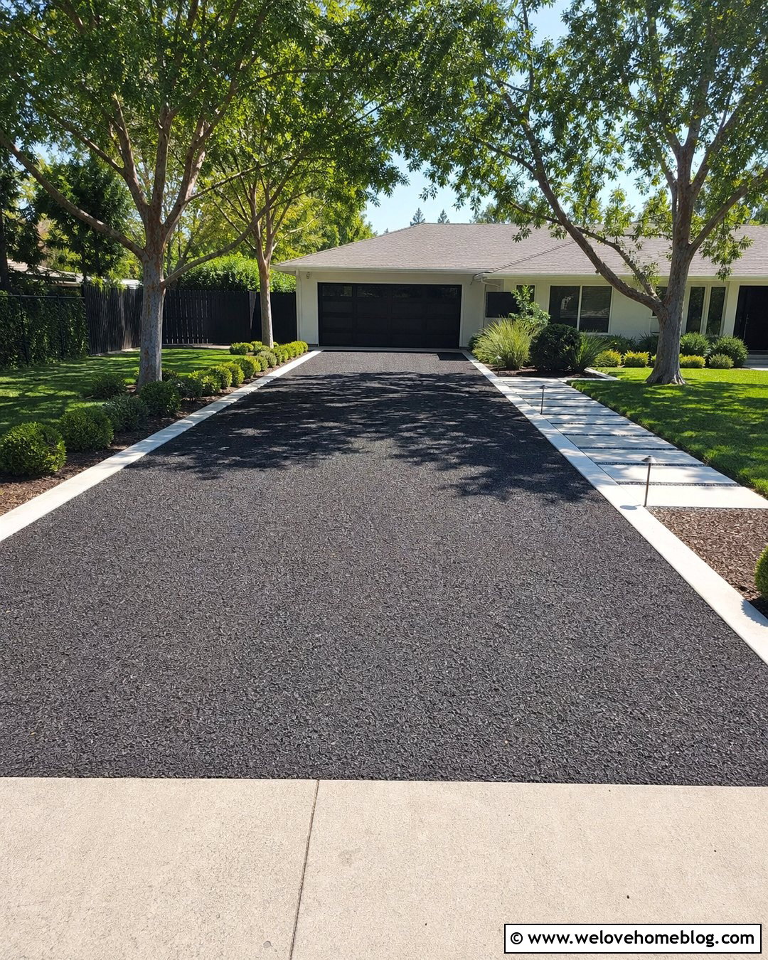 Asphalt Millings Driveway With Concrete Borders - 25 Driveway Alternatives Ideas