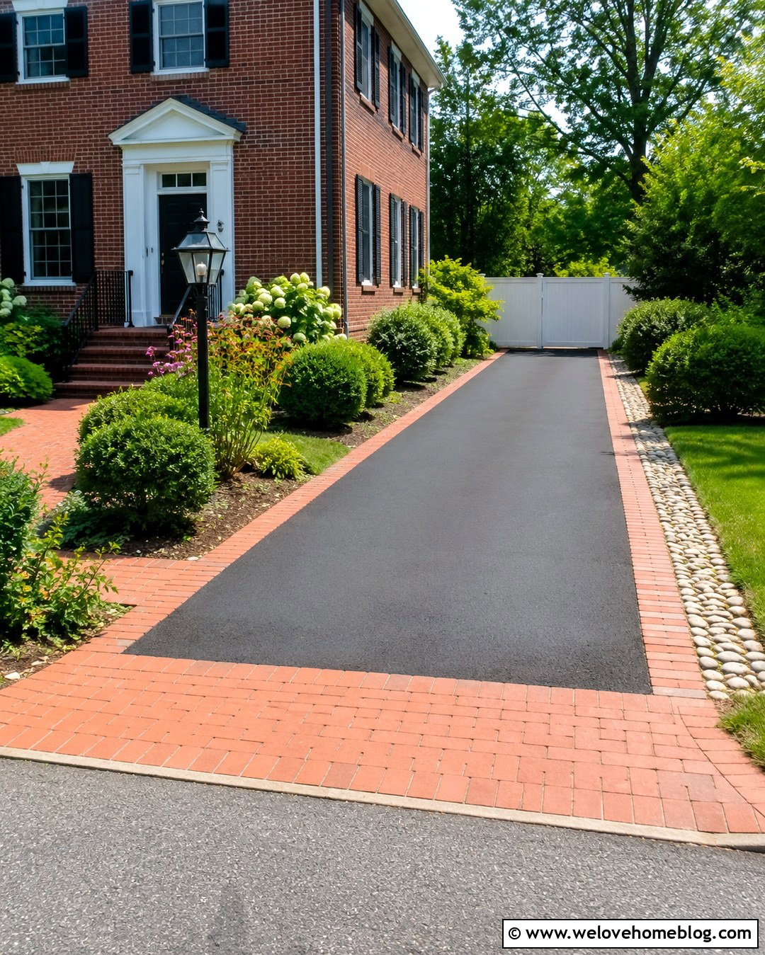 Asphalt Side Driveway With Brick Border - 20 Driveway Side Of House Ideas