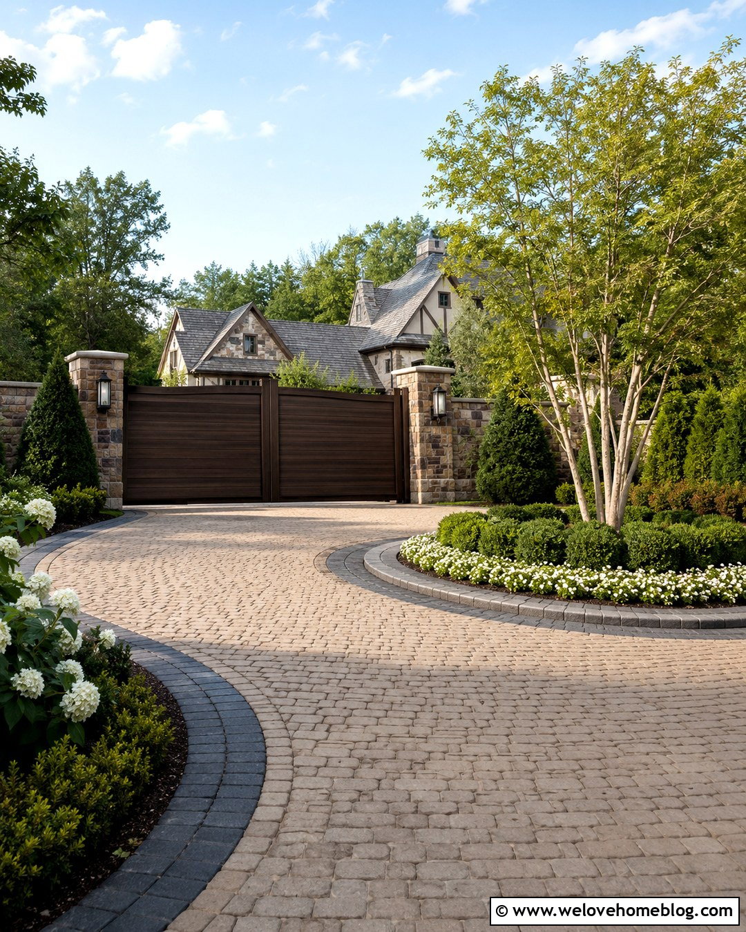 Automated Plastic Driveway Gate With Entry Pillars - 20 plastic gates for driveways ideas