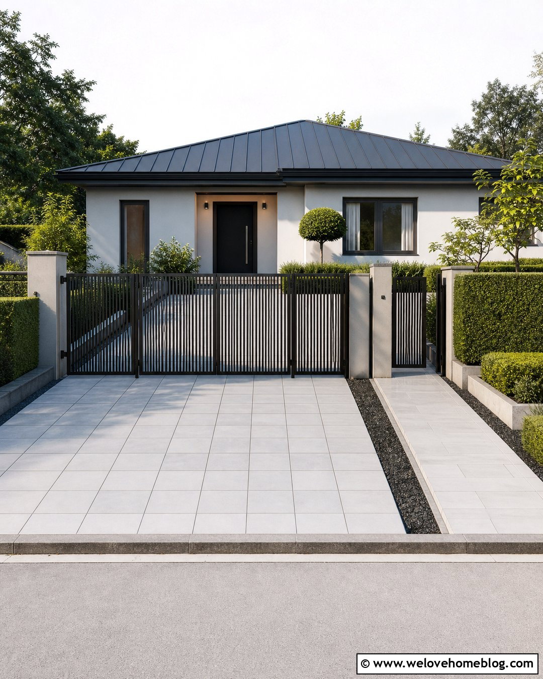Automatic Bi Fold Gate For A Short Driveway - 30 Automatic Gates Driveways Ideas