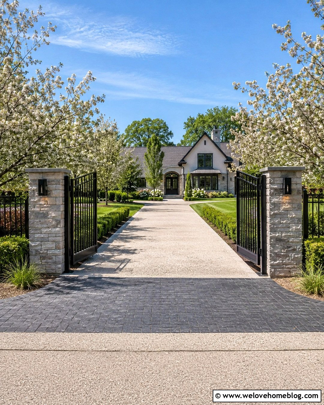 Automatic Driveway Gate With Entrance Lighting - 20 front entrance gates driveways ideas