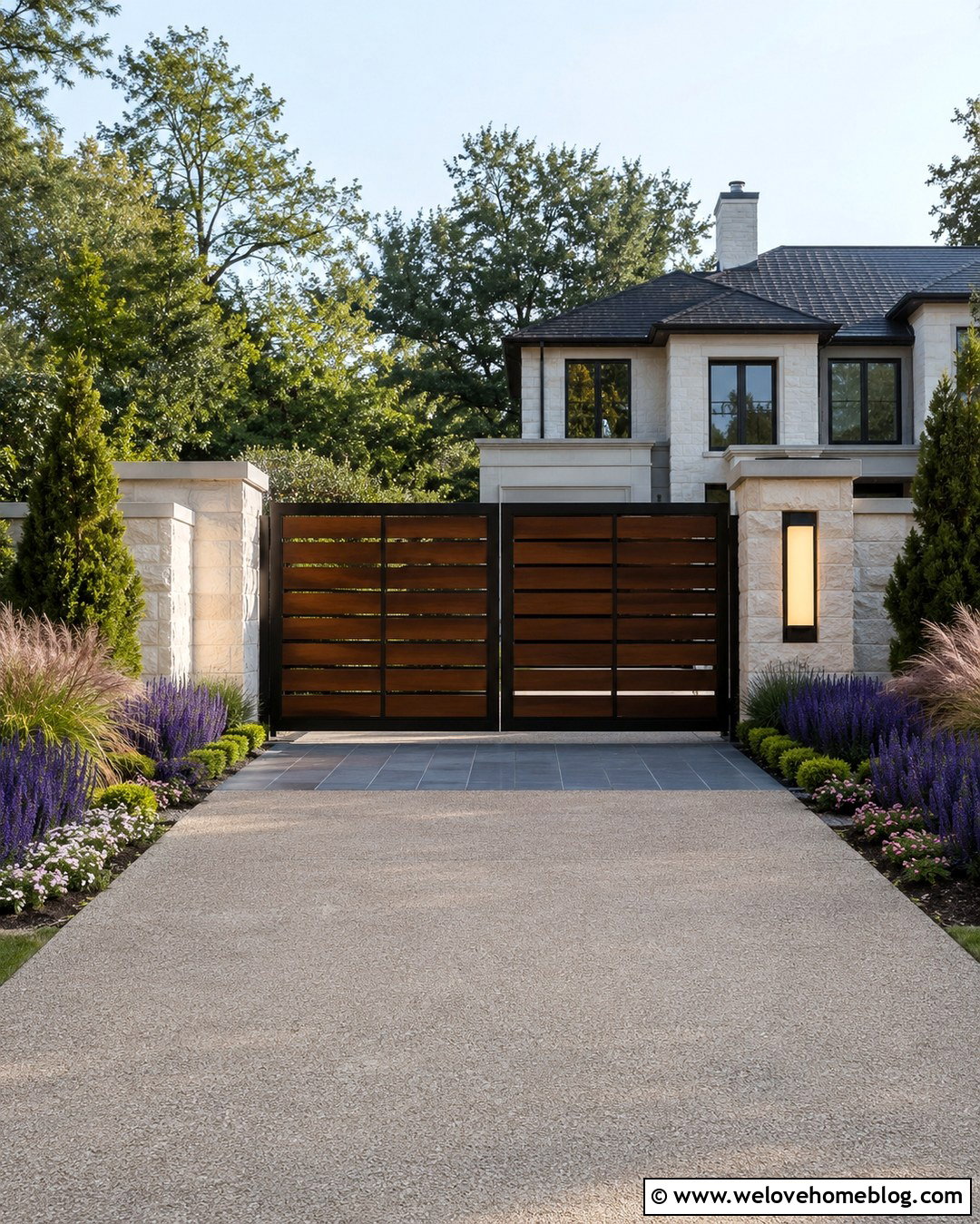 Automatic Gate With Address Sign - 20 driveway automatic gate ideas