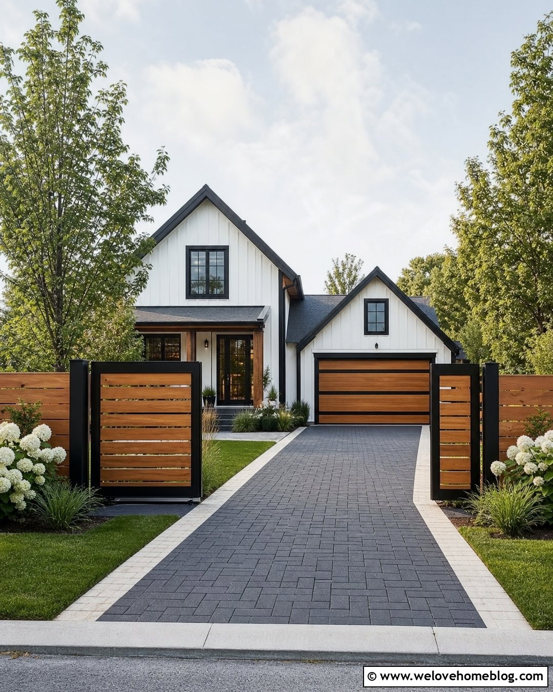 Automatic Gate With Matching Garage Door - 30 Automatic Gates Driveways Ideas