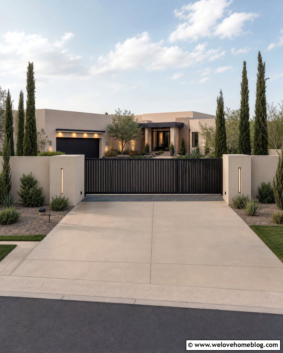 Automatic Privacy Gate With Masonry Walls - 20 automatic driveway gate entrance ideas