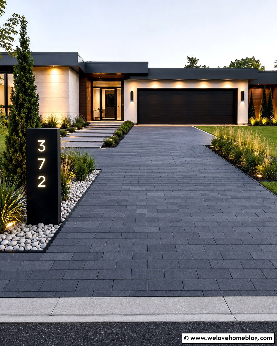 Backlit Driveway House Number Panel - 20 End Of Driveway House Number Ideas