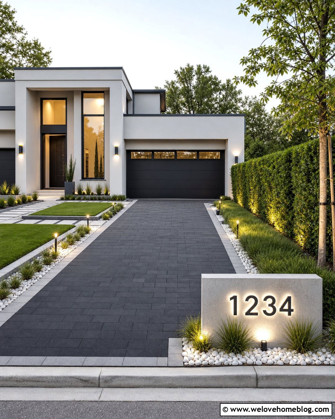 Backlit Driveway House Number Sign - 35 house number sign for yard driveways ideas