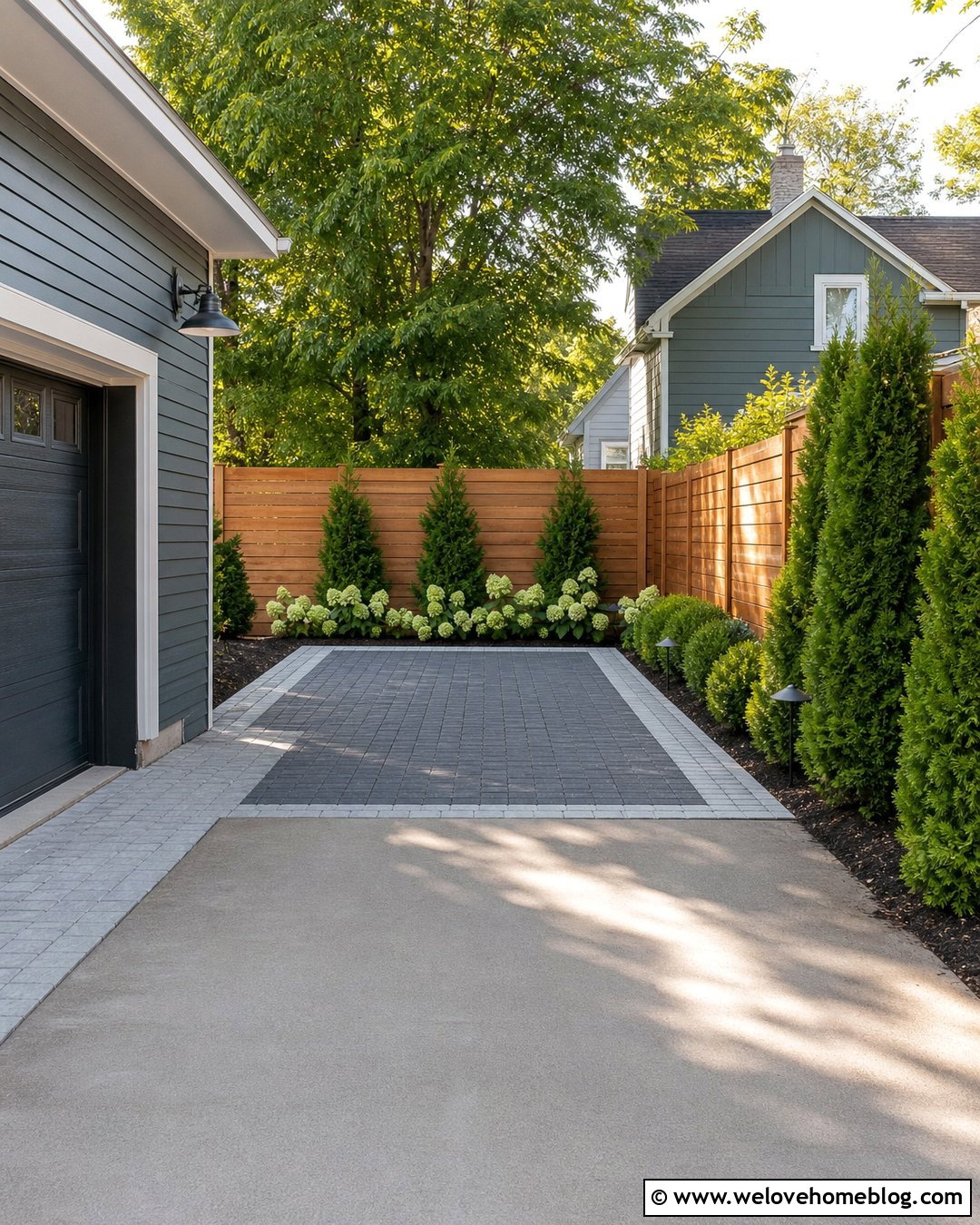 Backyard Driveway Parking Pad With Privacy Screening - 25 Driveway Parking Pad Ideas