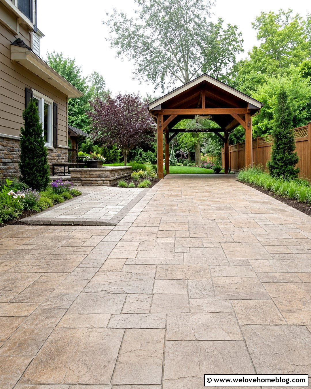 Backyard Driveway With Carport And Patio - 20 Backyard With Driveway Ideas