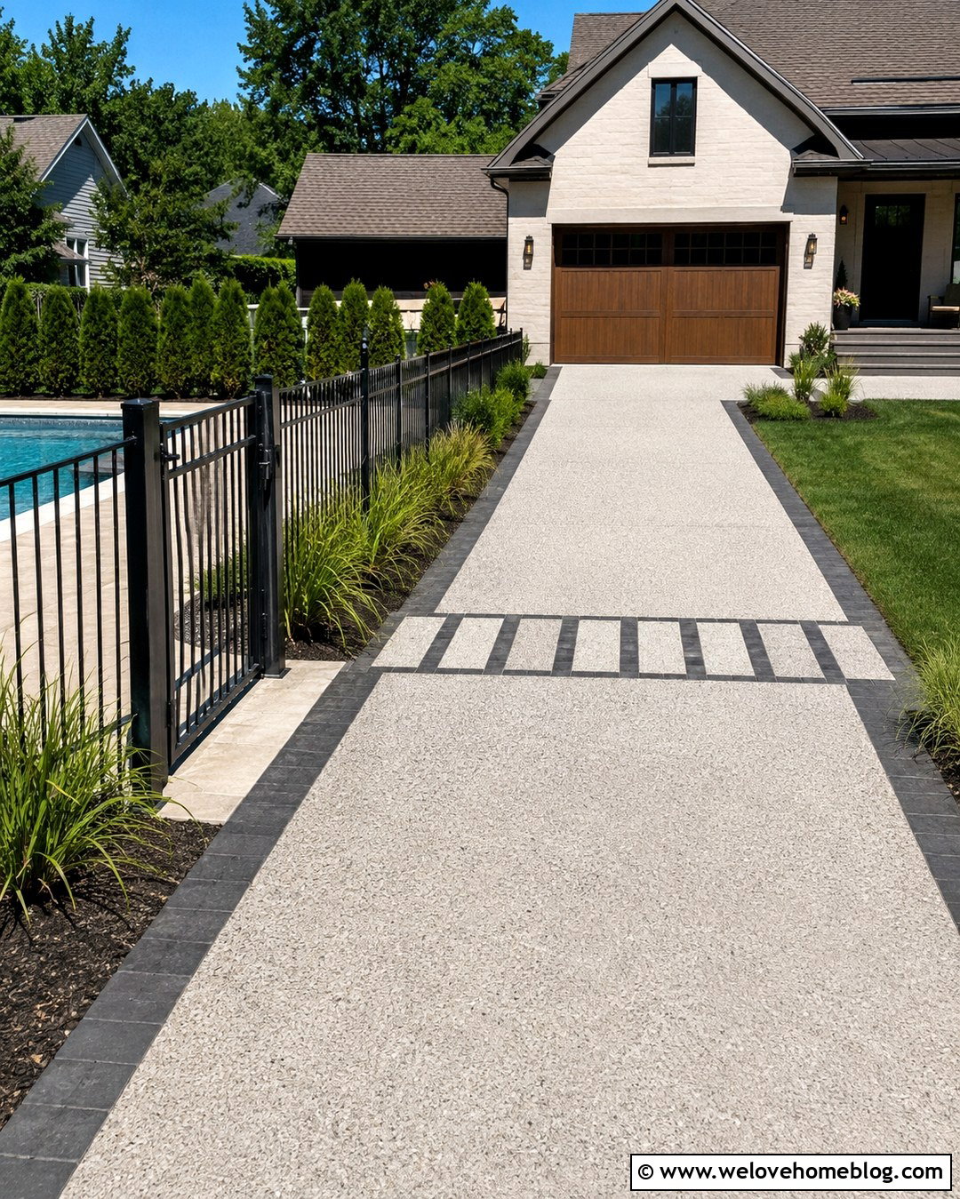 Backyard Driveway With Pool Area Separation - 20 Backyard With Driveway Ideas