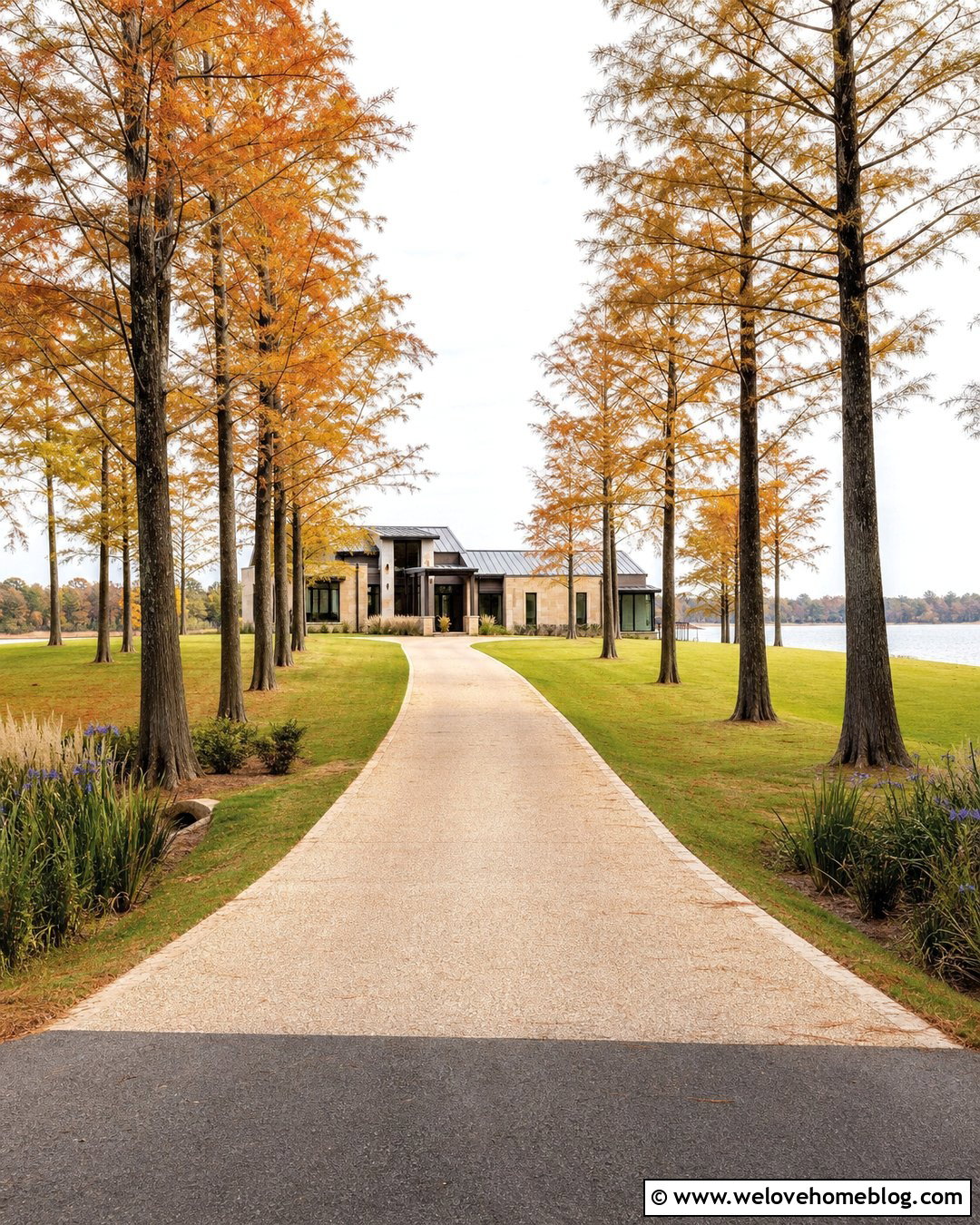 Bald Cypress Trees Along A Long Wet Site Driveway - 25 best trees to line a long driveway ideas