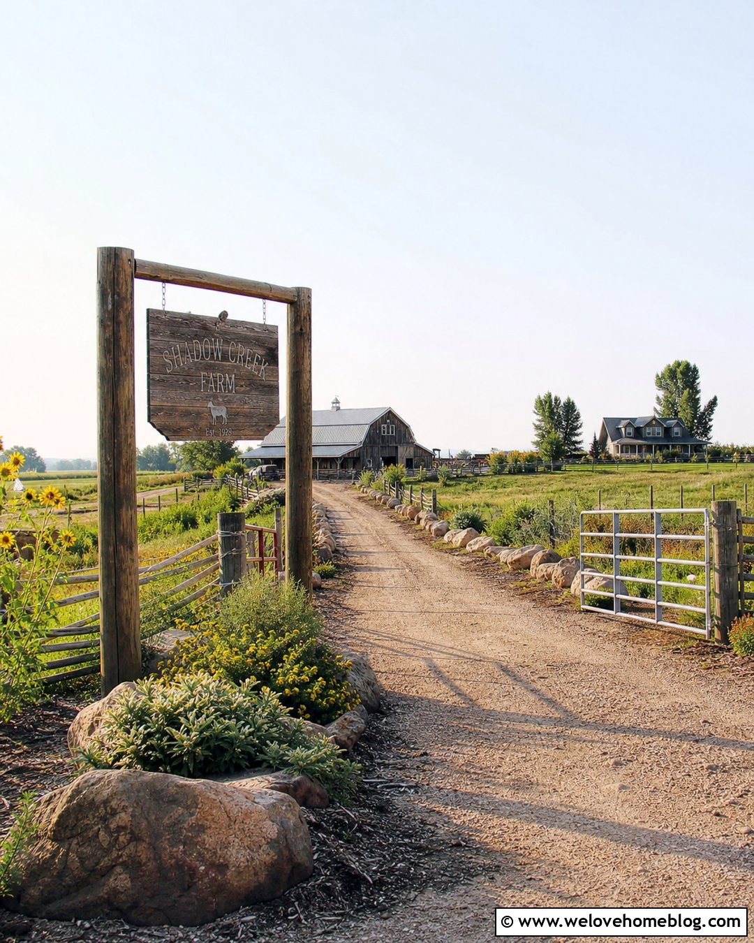 Barnwood Farm Sign With Dirt Driveway - 40 Farm Signs Entrance Driveways Ideas