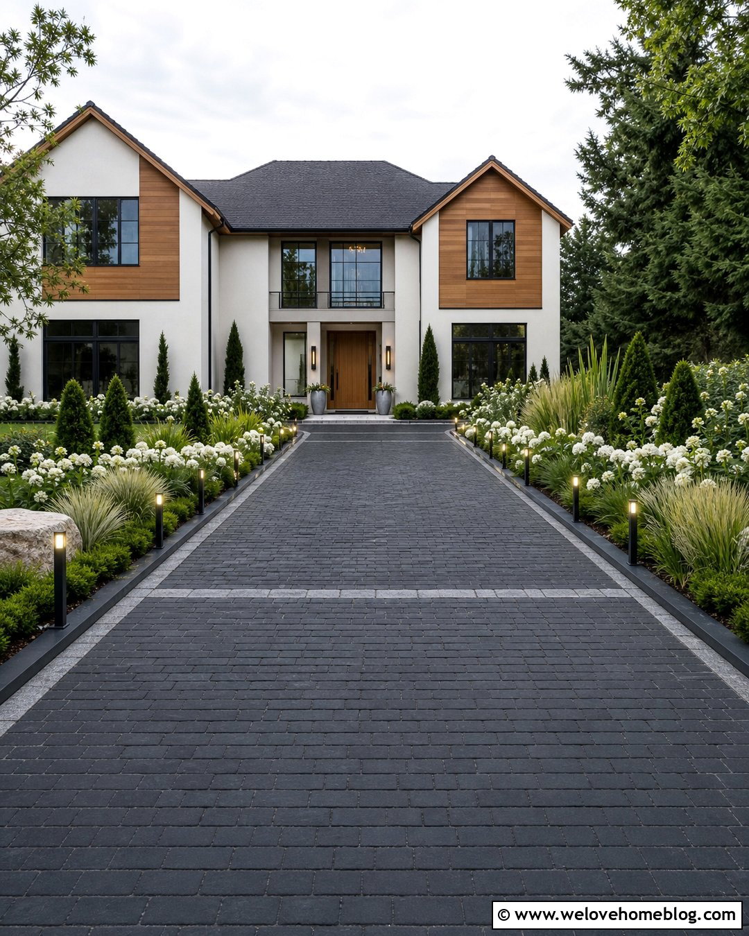 Basalt Cobblestone Driveway - 25 Driveway Stone Ideas